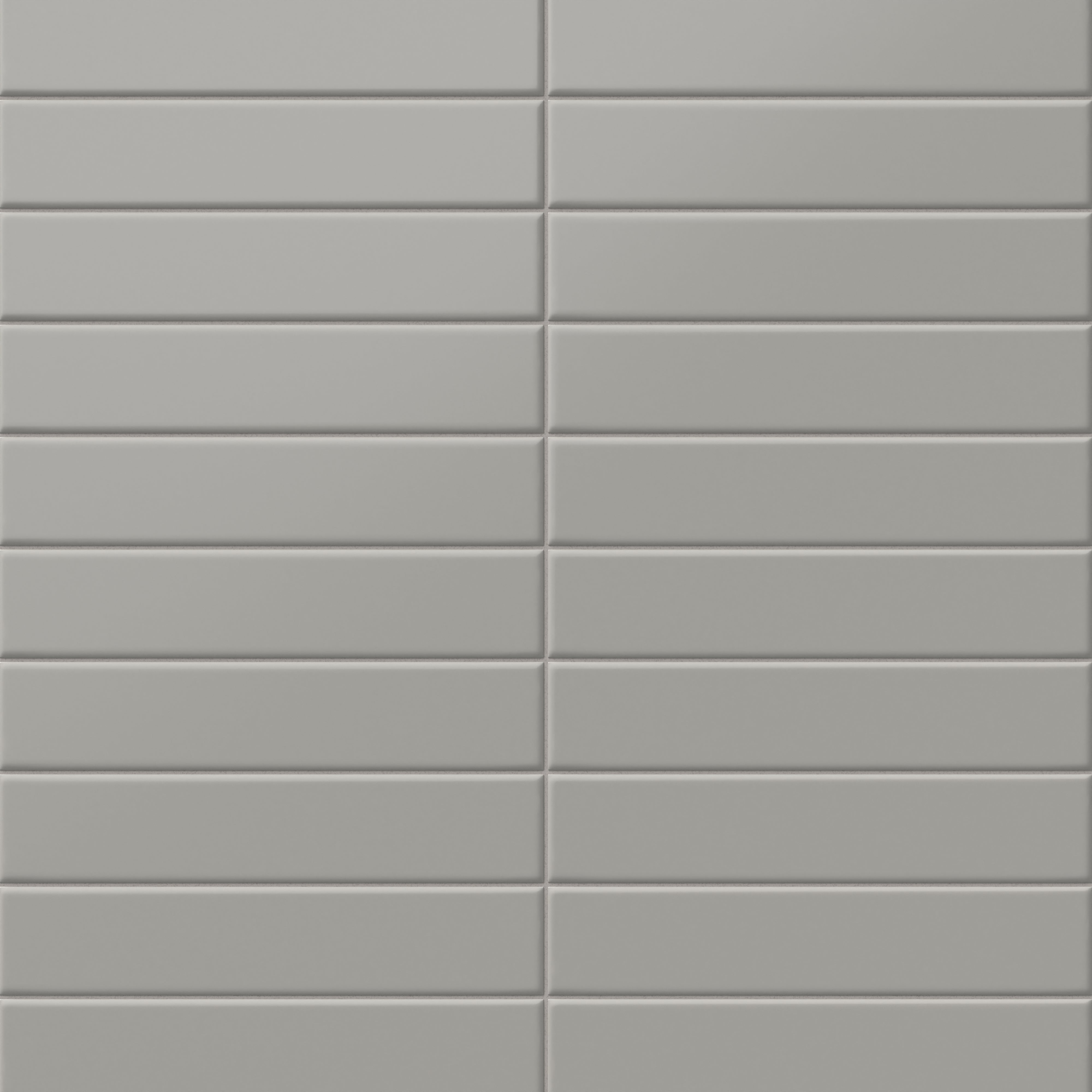 Matte taupe subway tiles in a refined 2x10-inch layout, offering a sleek, understated style for modern and minimalist designs.