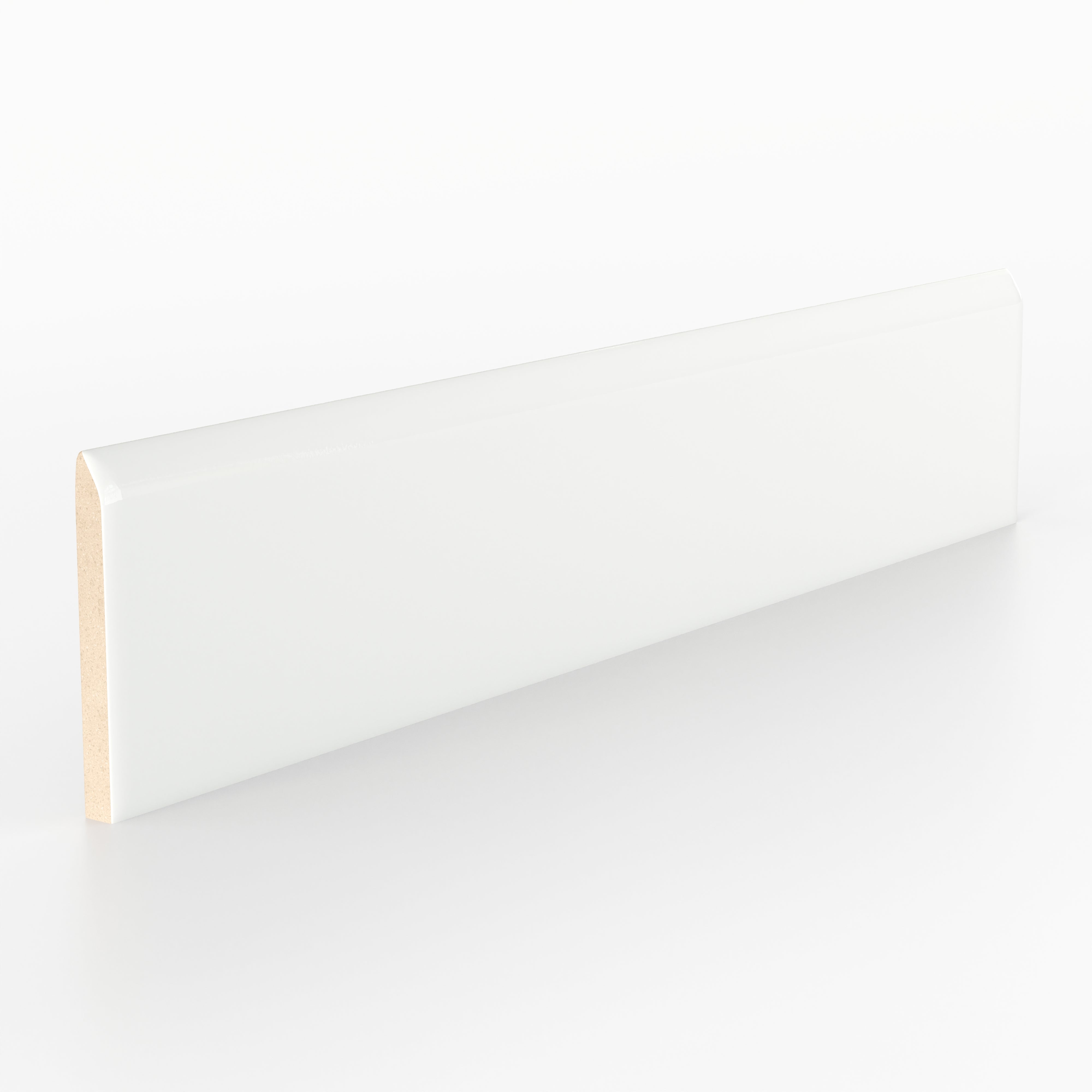 Reagan 2x10 Glossy Ceramic Bullnose Tile in Cloud