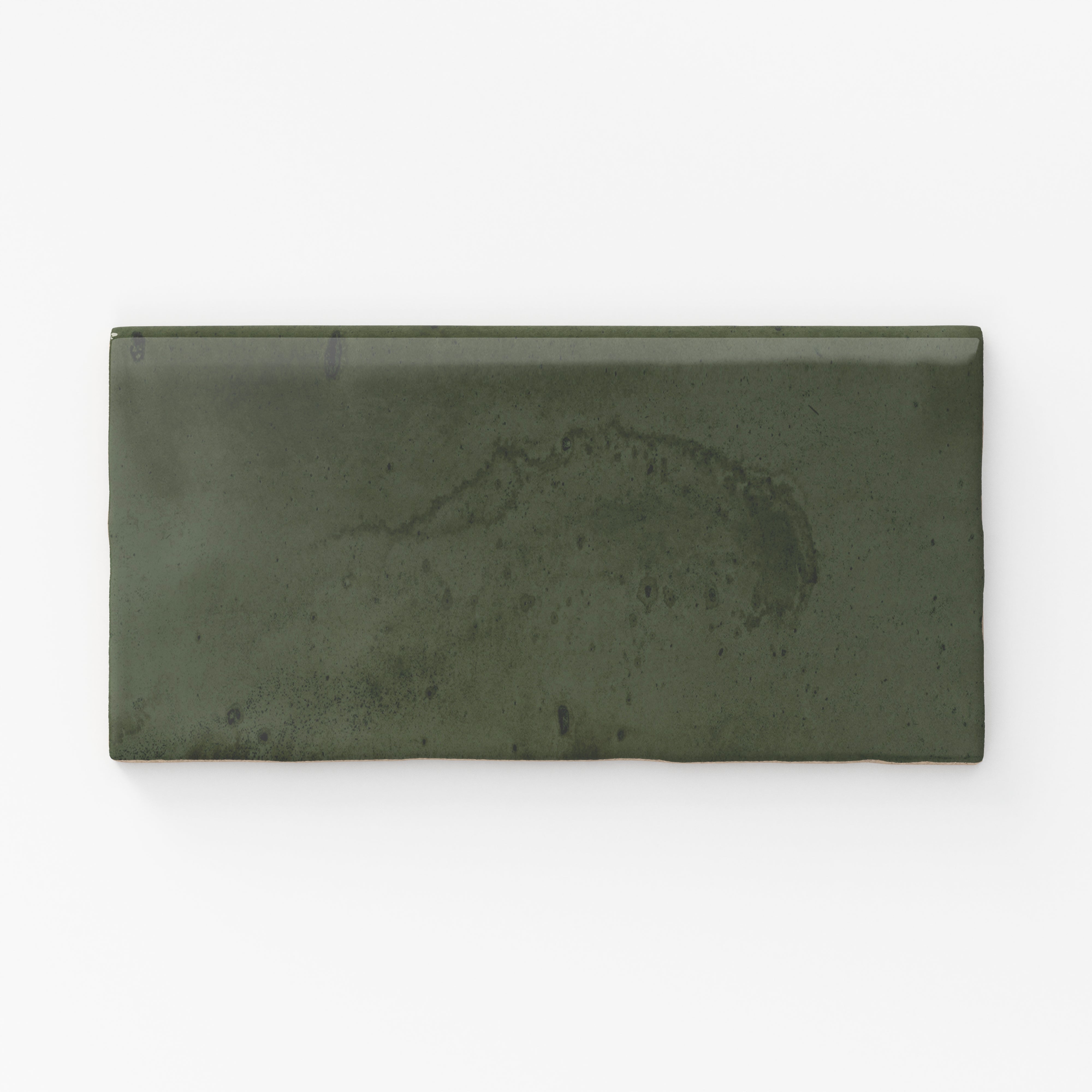 Graham 3x6 Bullnose Glossy Ceramic Tile in Moss