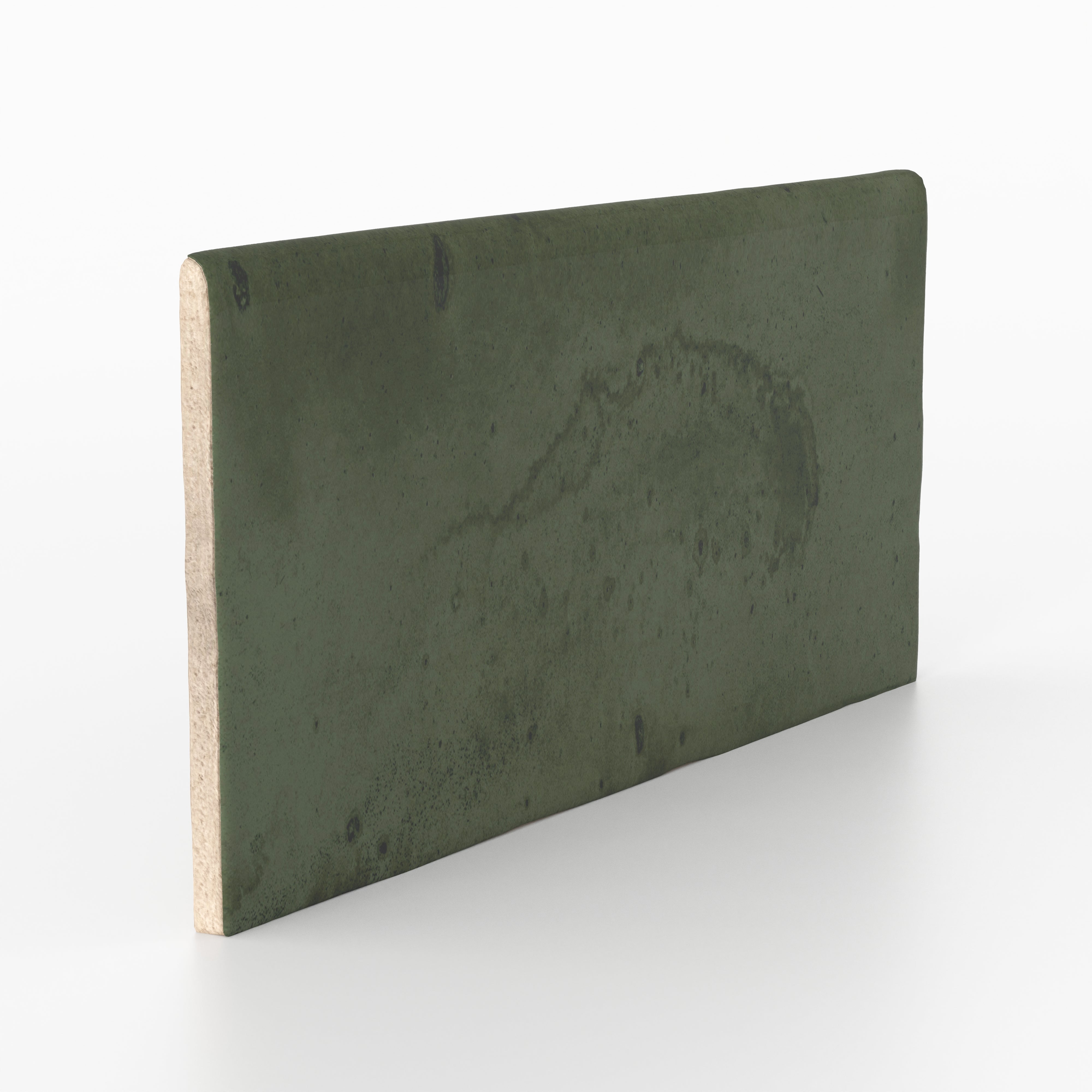 Graham 3x6 Bullnose Glossy Ceramic Tile in Moss