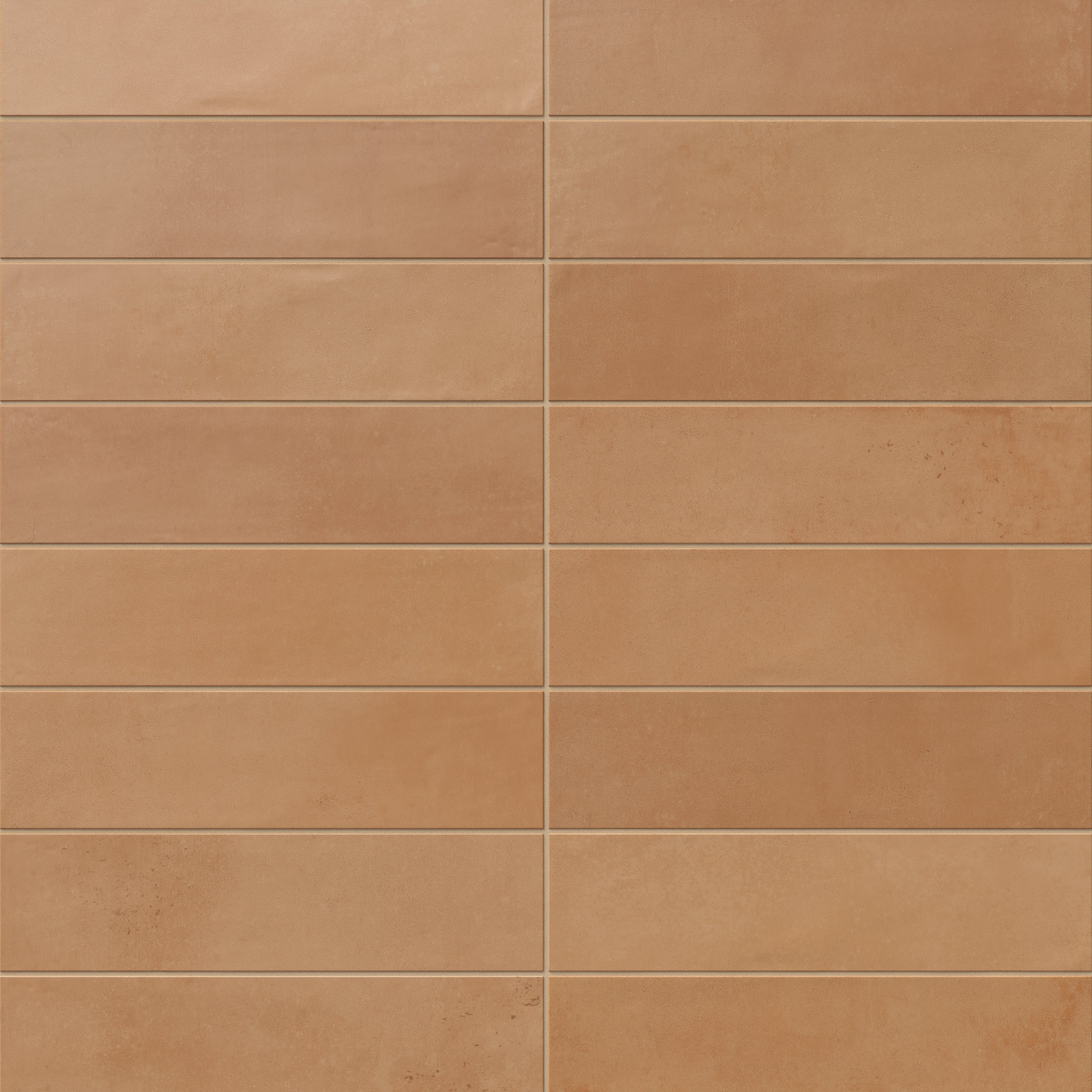 Brown subway porcelain tiles featuring an earthy, handcrafted texture with natural shading.