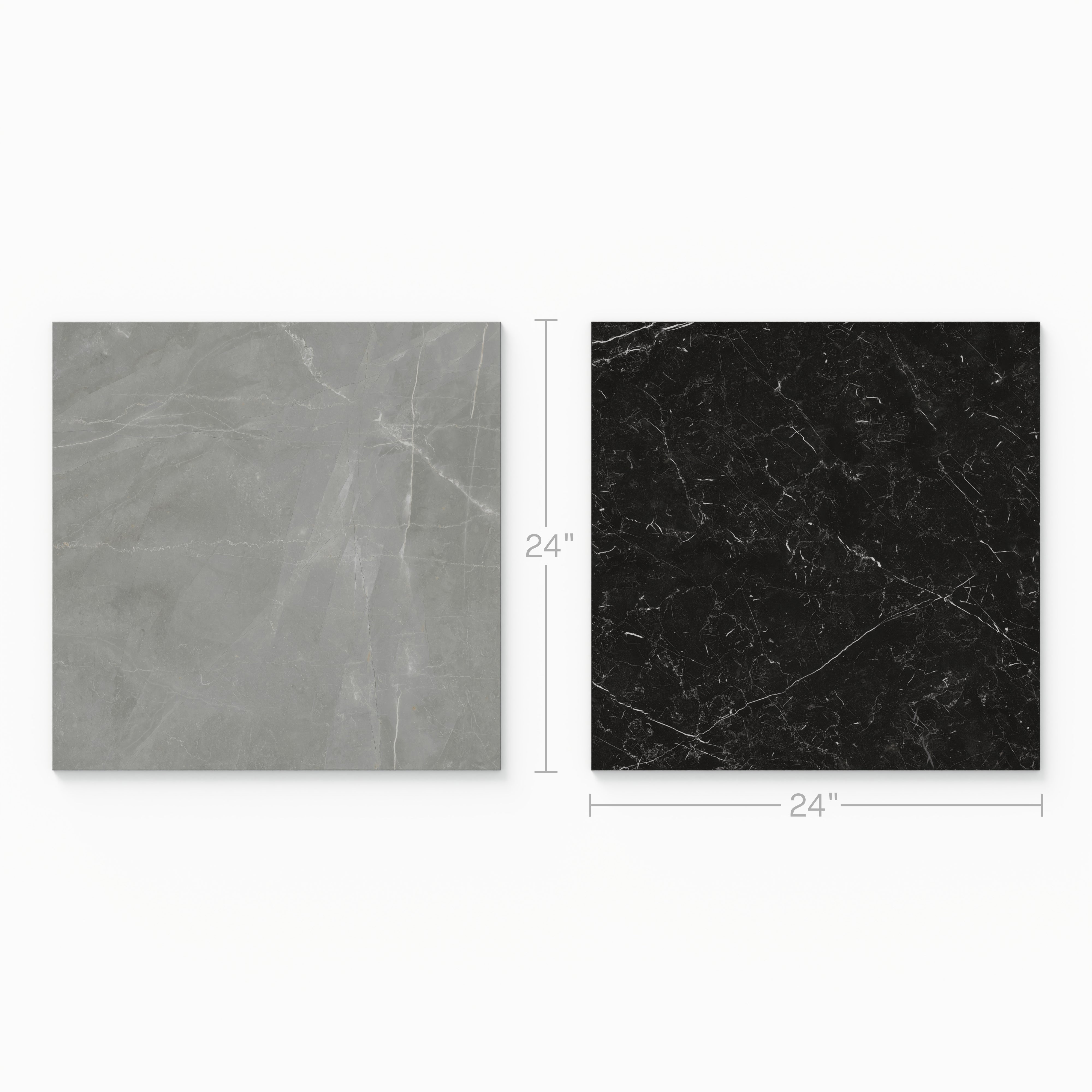 Leona 24x24 Checkerboard Matte Porcelain Tile in Amani Grey and Nero Marquina