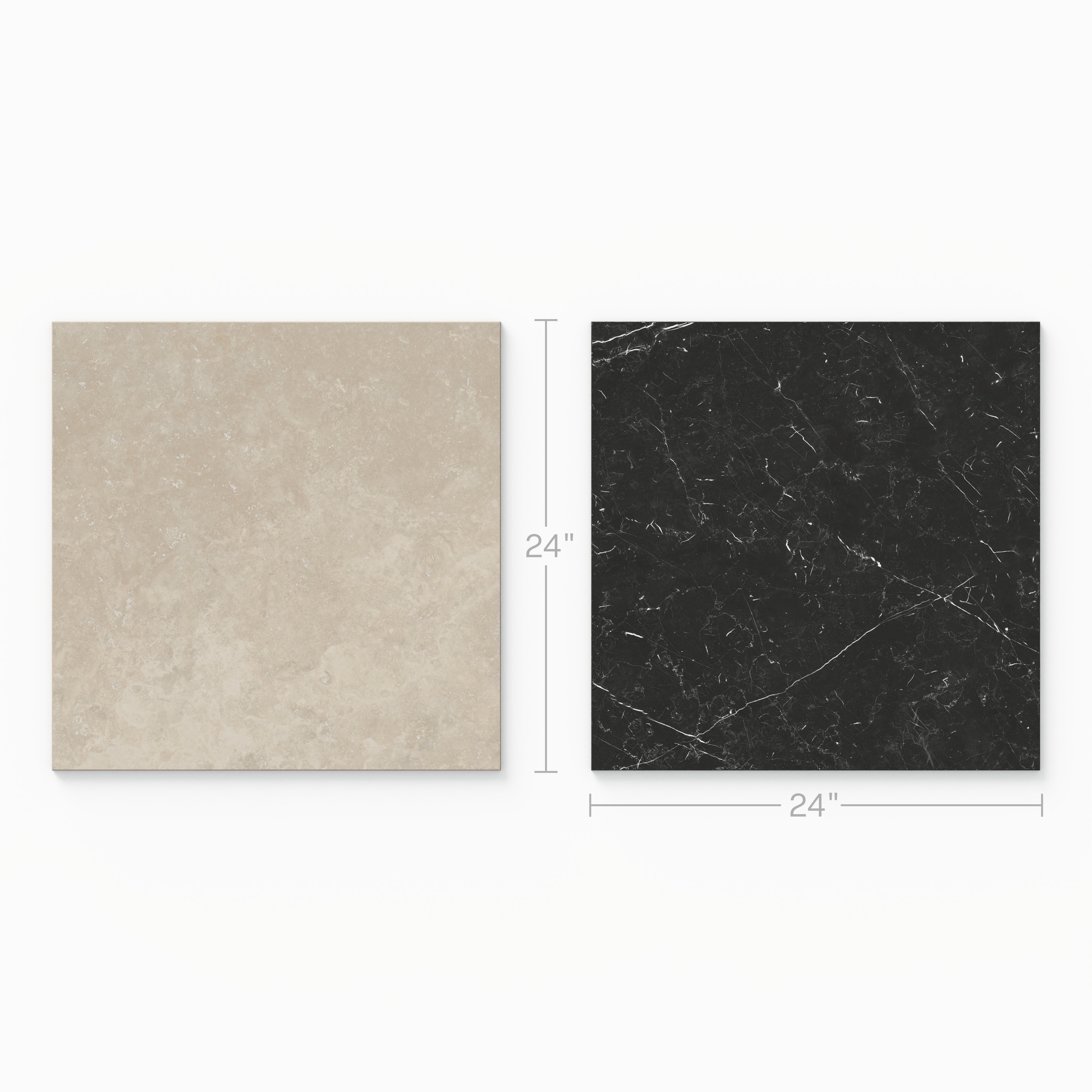 Leona 24x24 Checkerboard Matte Porcelain Tile in Marfil and Nero Marquina