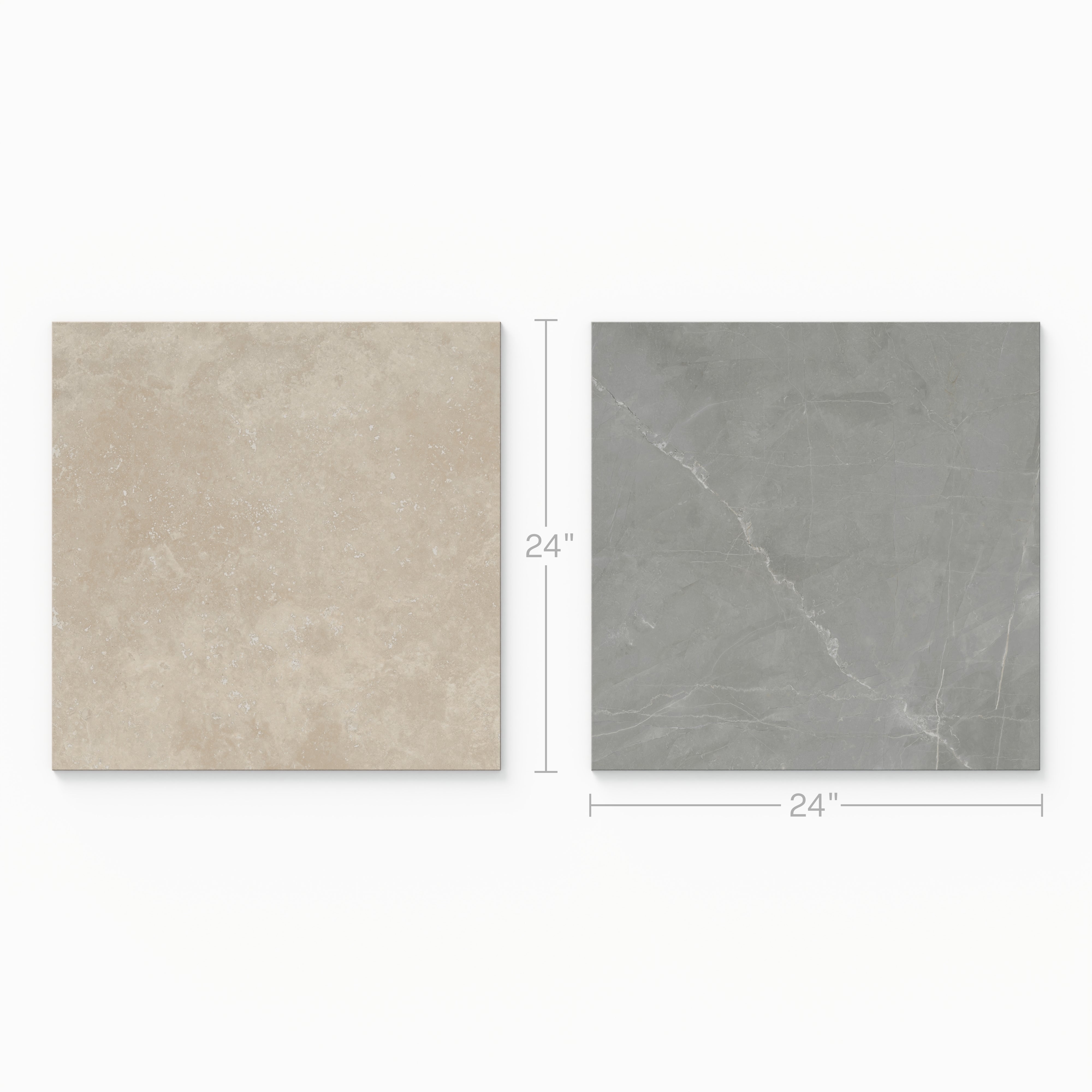 Leona 24x24 Checkerboard Matte Porcelain Tile in Marfil and Amani Grey