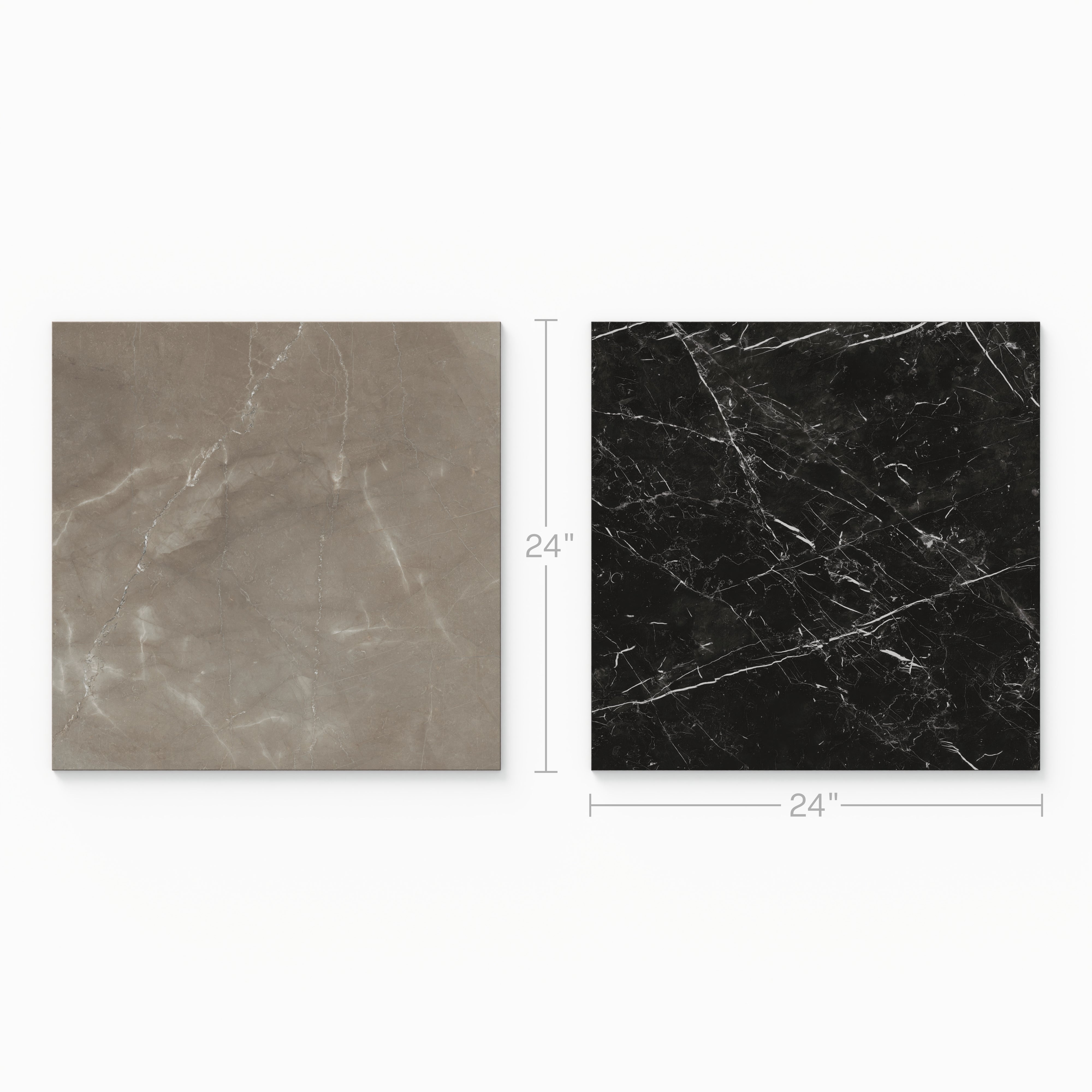 Leona 24x24 Checkerboard Polished Porcelain Tile in Amani Bronze and Nero Marquina