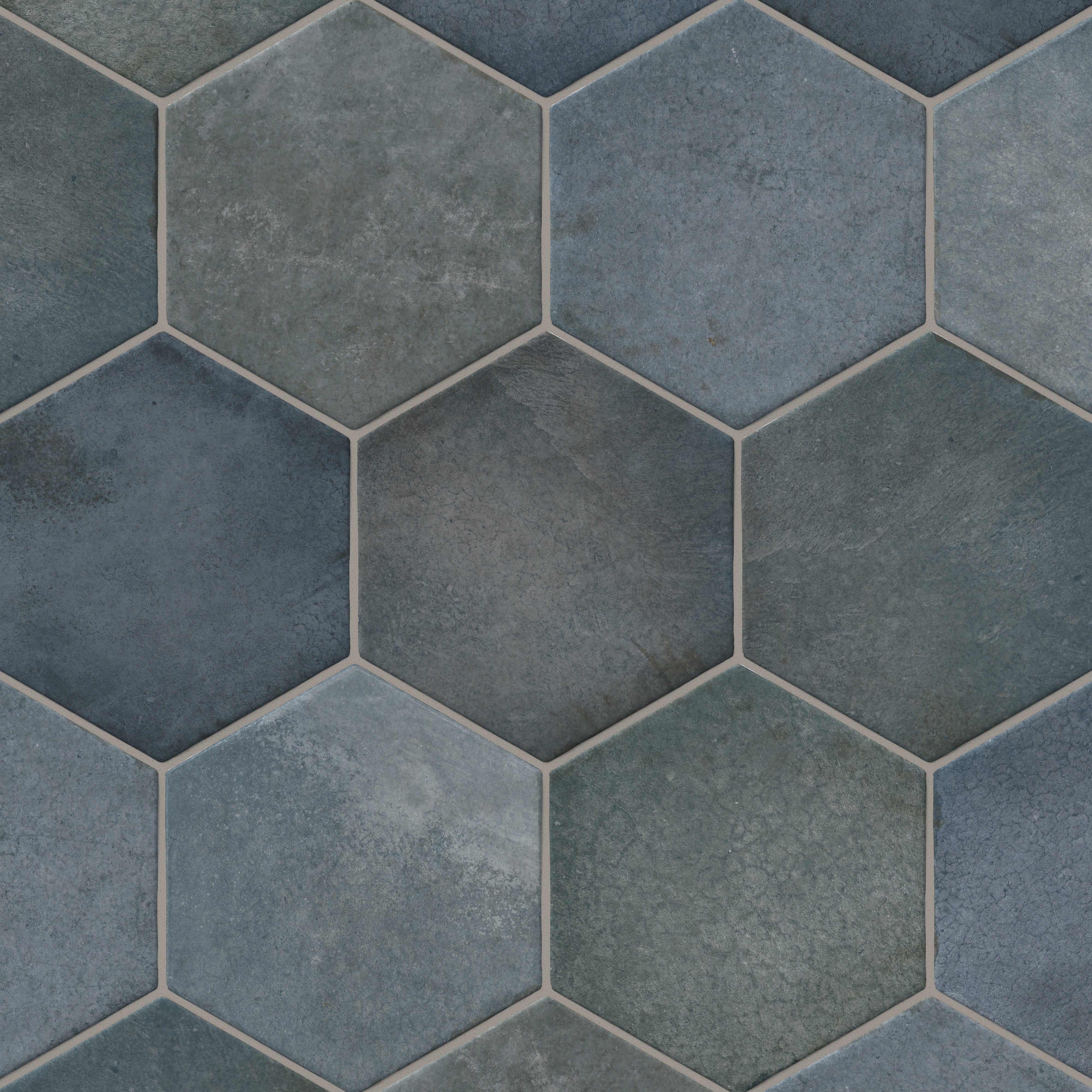 Juliet 7x8 Hexagon Matte Porcelain Tile in Denim