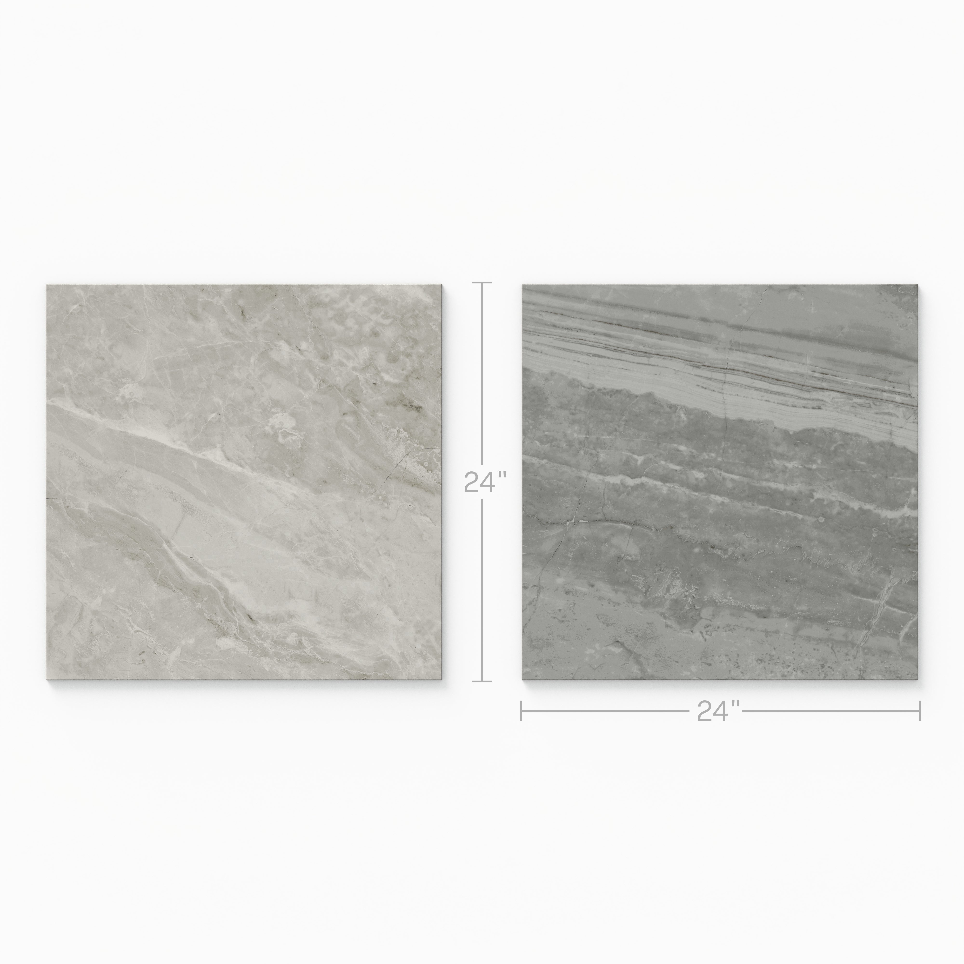 Blair 24x24 Checkerboard Polished Porcelain Tile in Oniciata Grey and Oniciata Beige