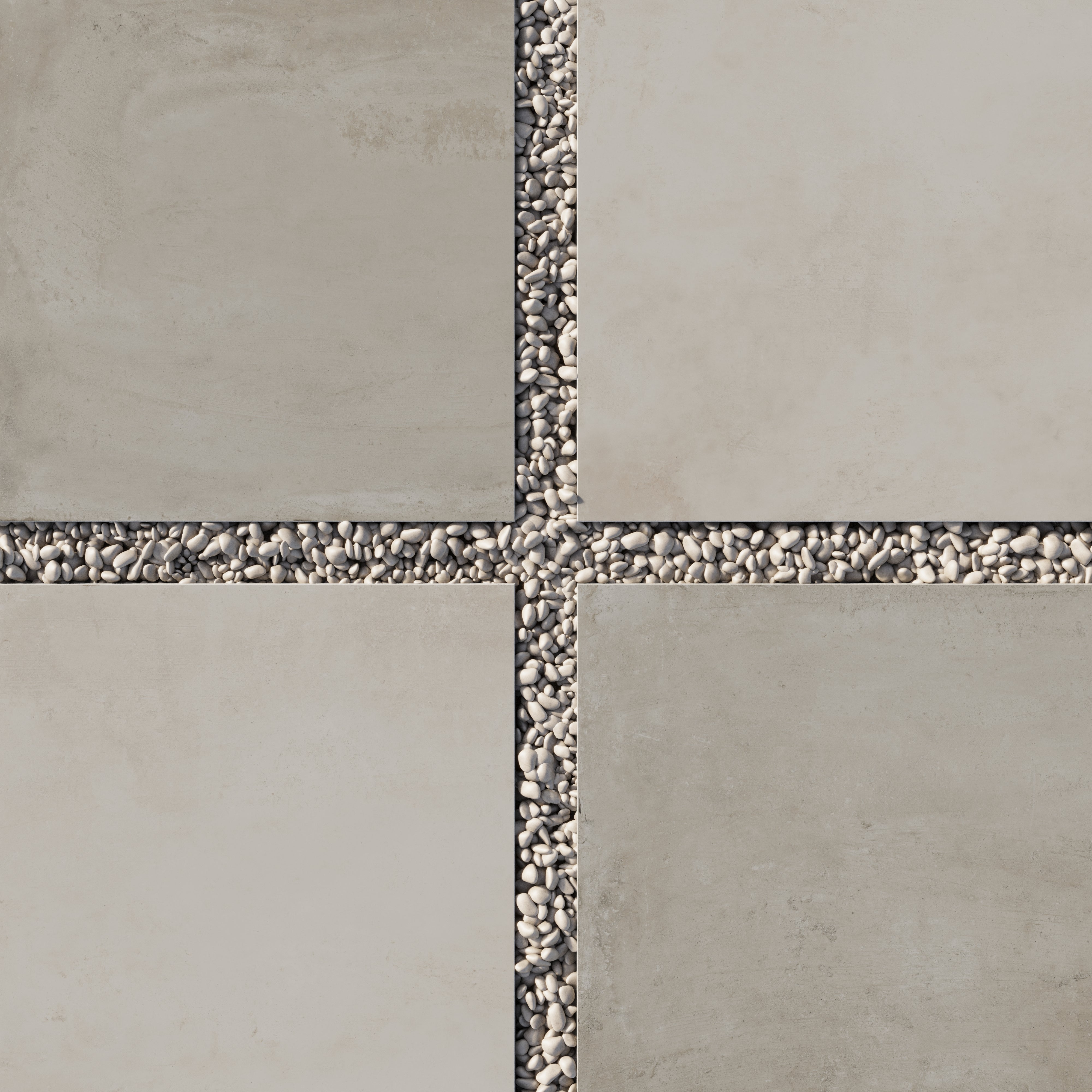 Ramsey 24x24 Checkerboard Grip 2cm Porcelain Paver Tile in Putty & Chalk