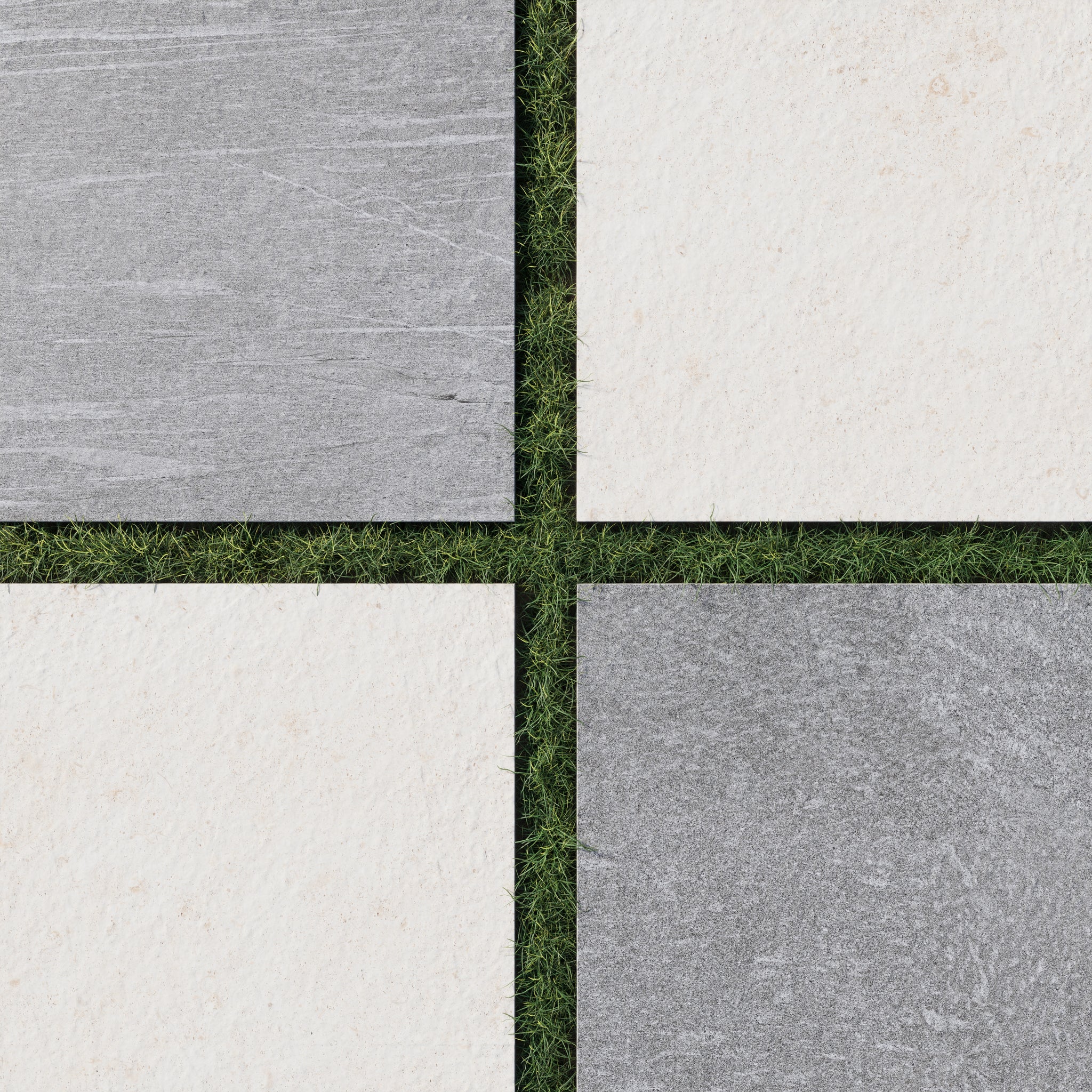 Bowden 24x24 Checkerboard Grip 2cm Porcelain Paver Tile in Slate \u0026 Canvas, image size:2048x2048