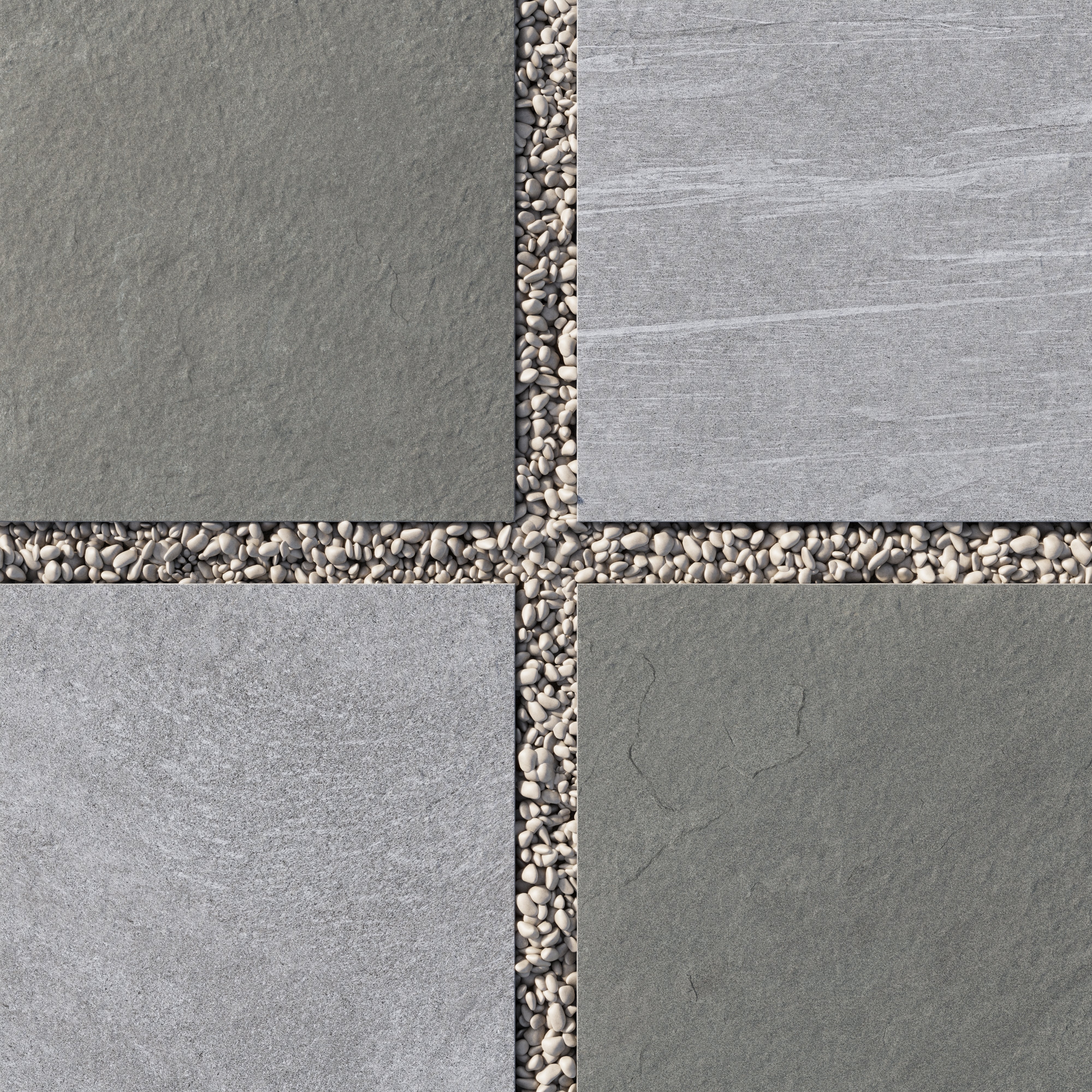 Bowden 24x24 Checkerboard Grip 2cm Porcelain Paver Tile in Mutlicolor & Slate