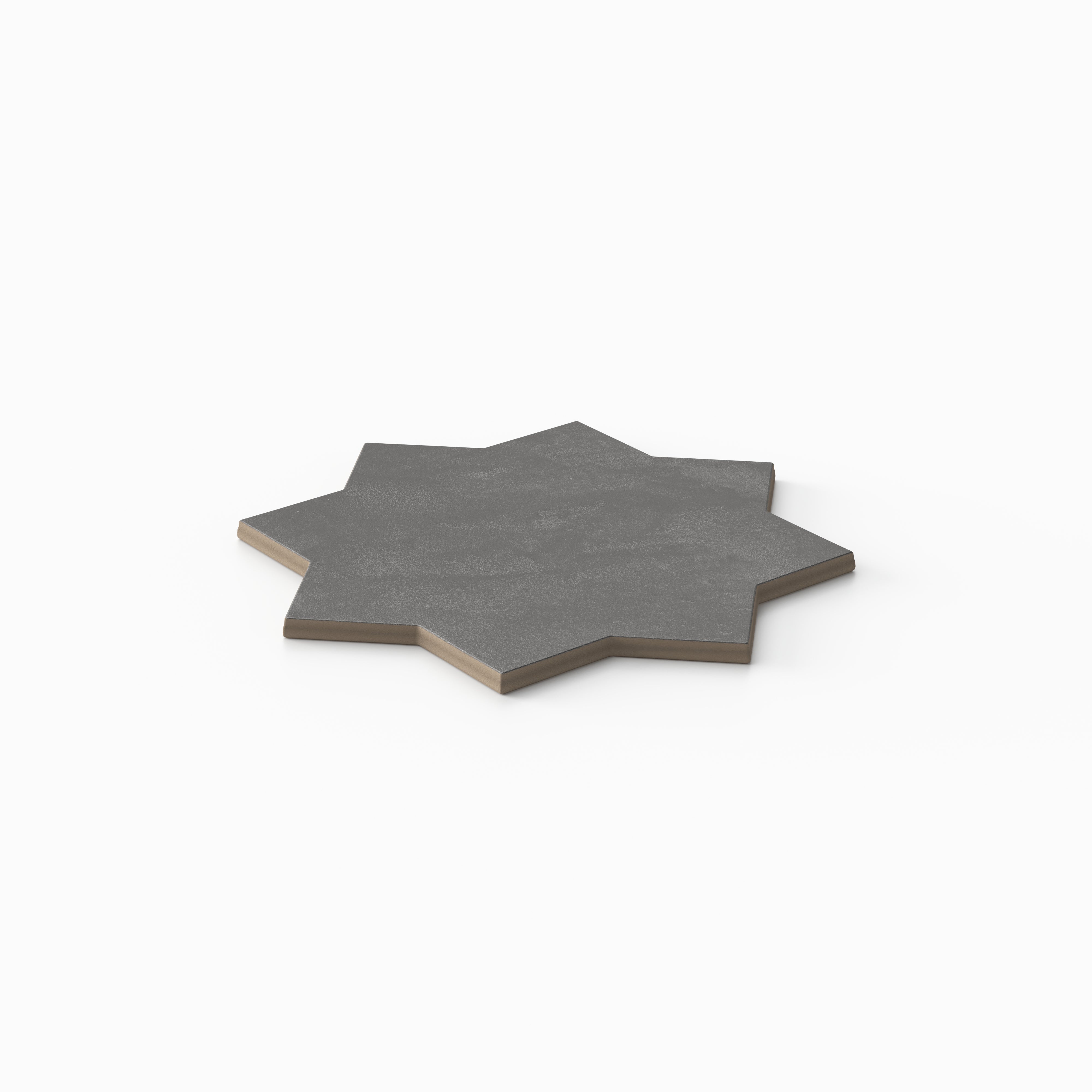 Isabel 6x6 Matte Porcelain Star Tile in Charcoal