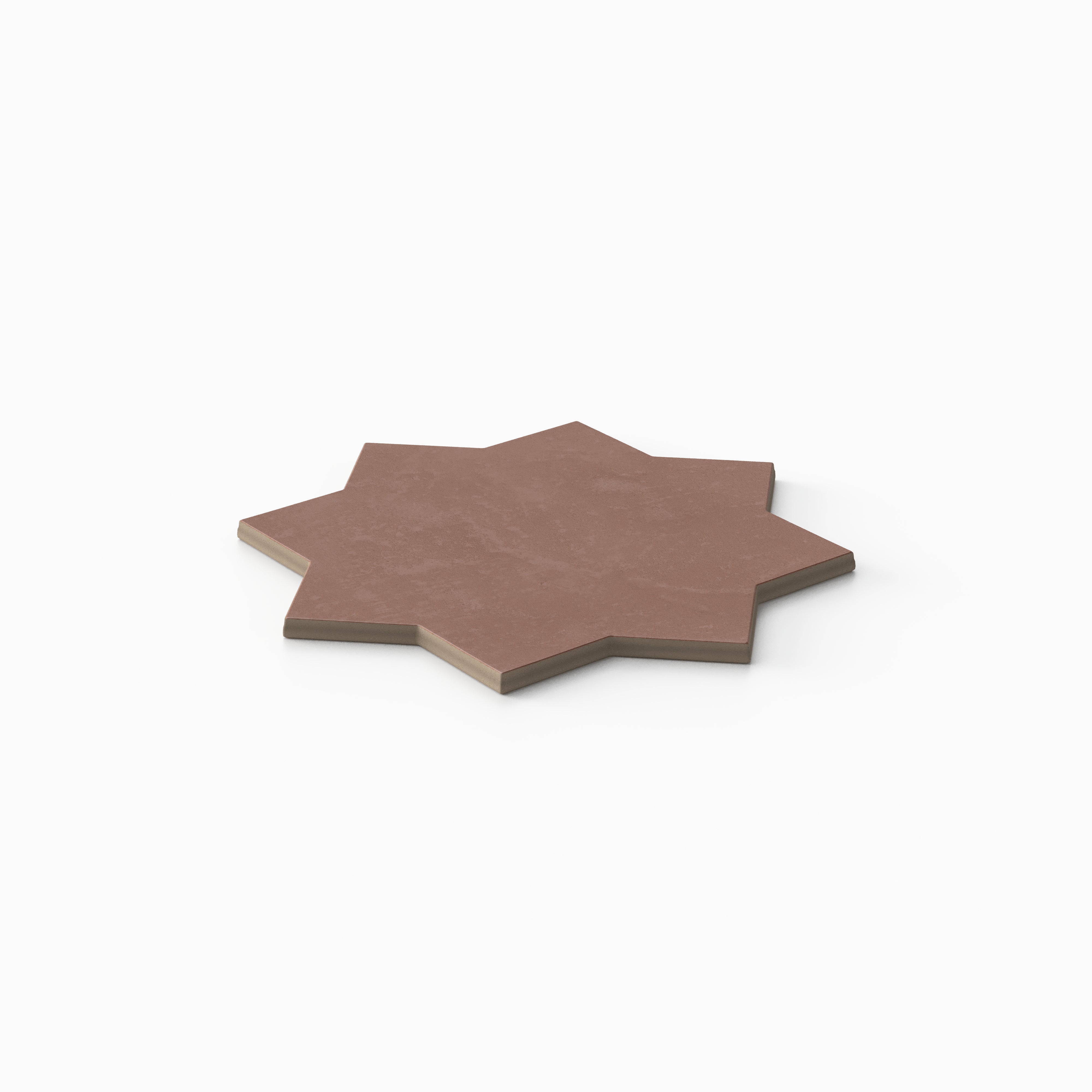 Isabel 6x6 Matte Porcelain Star Tile in Rust
