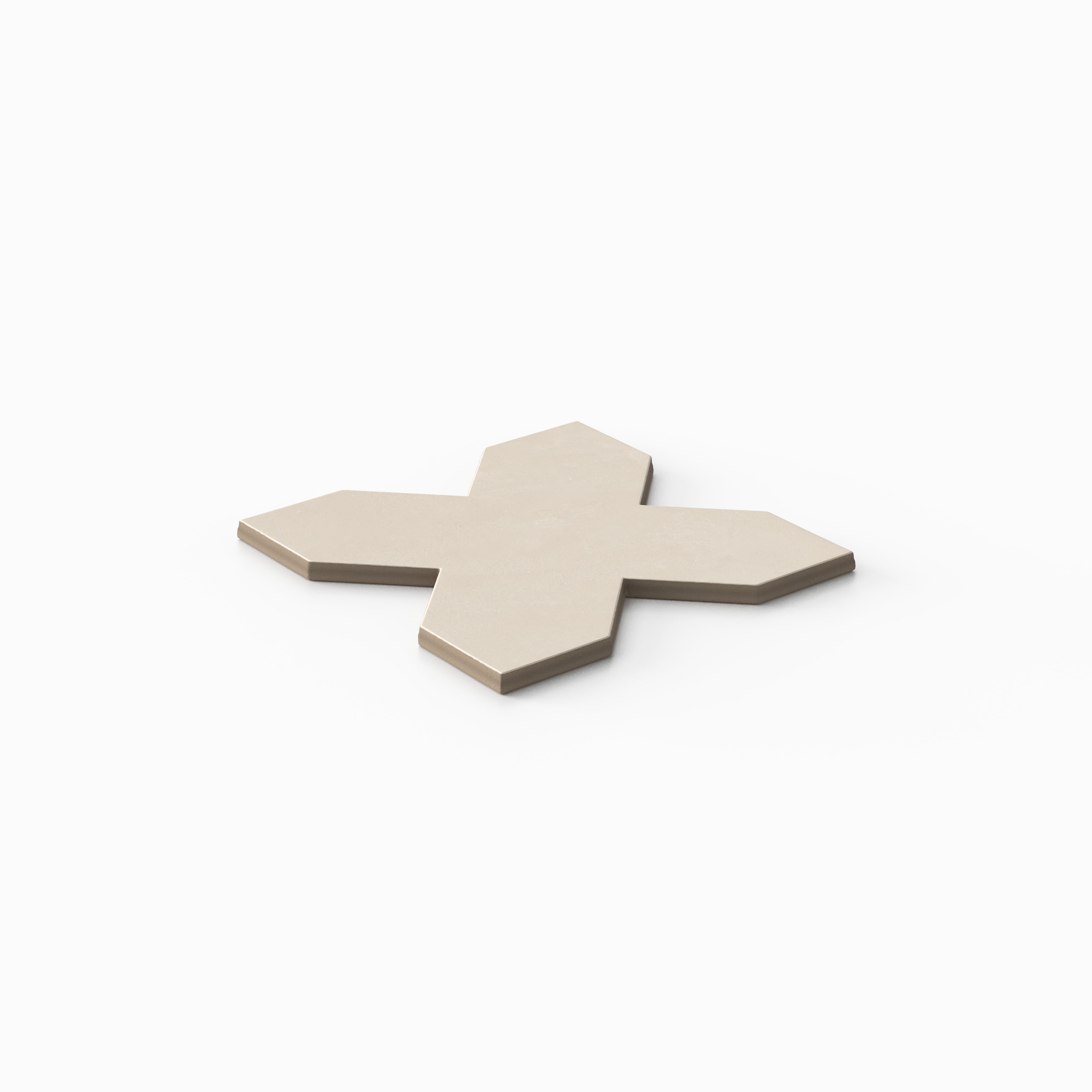 Isabel 5x5 Matte Porcelain Cross Tile in Cream