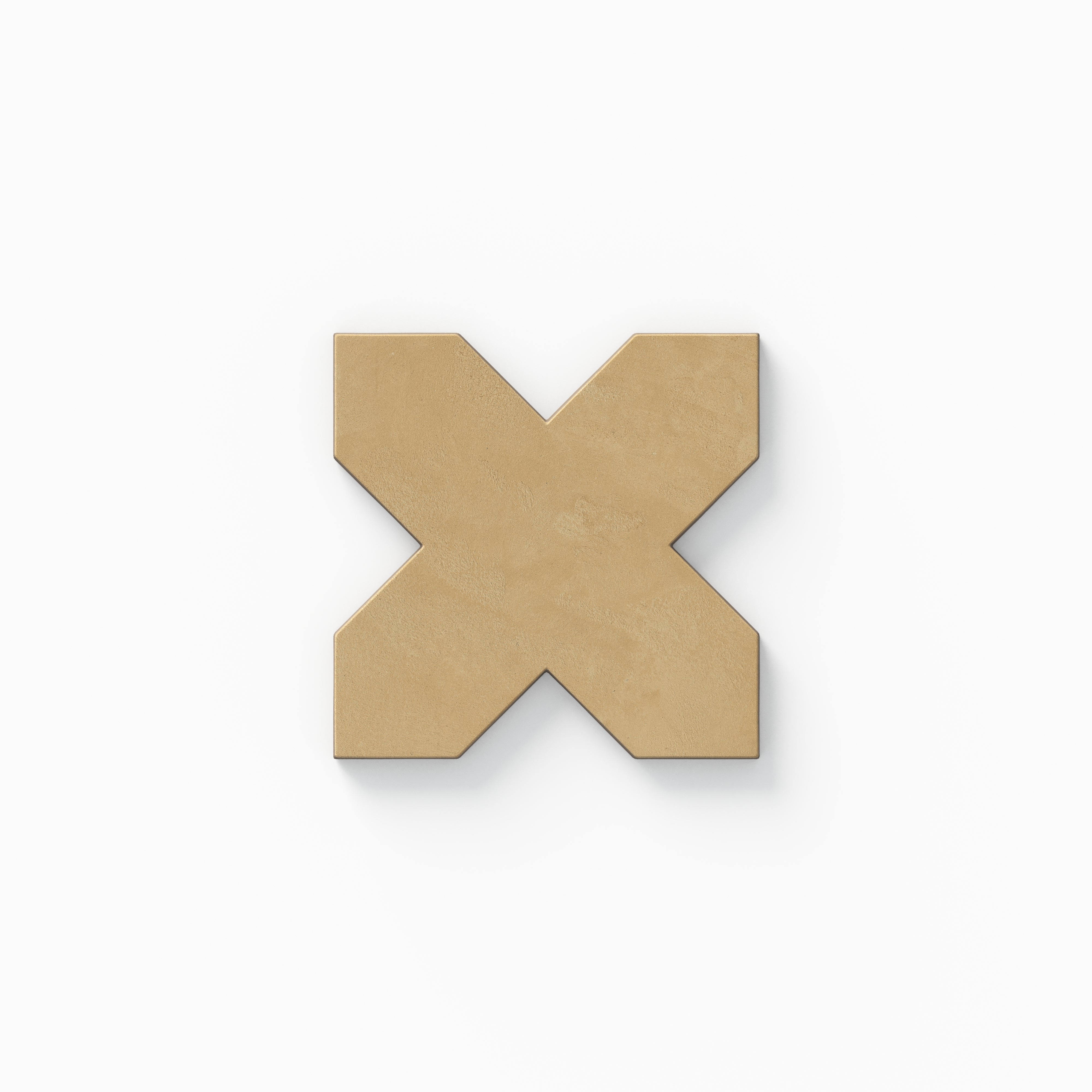 This decorative cross tile from our Isabel 11x11 Matte Porcelain collection features warm beige tones, subtle plaster-like texture, and a powdery surface with an aged character.
