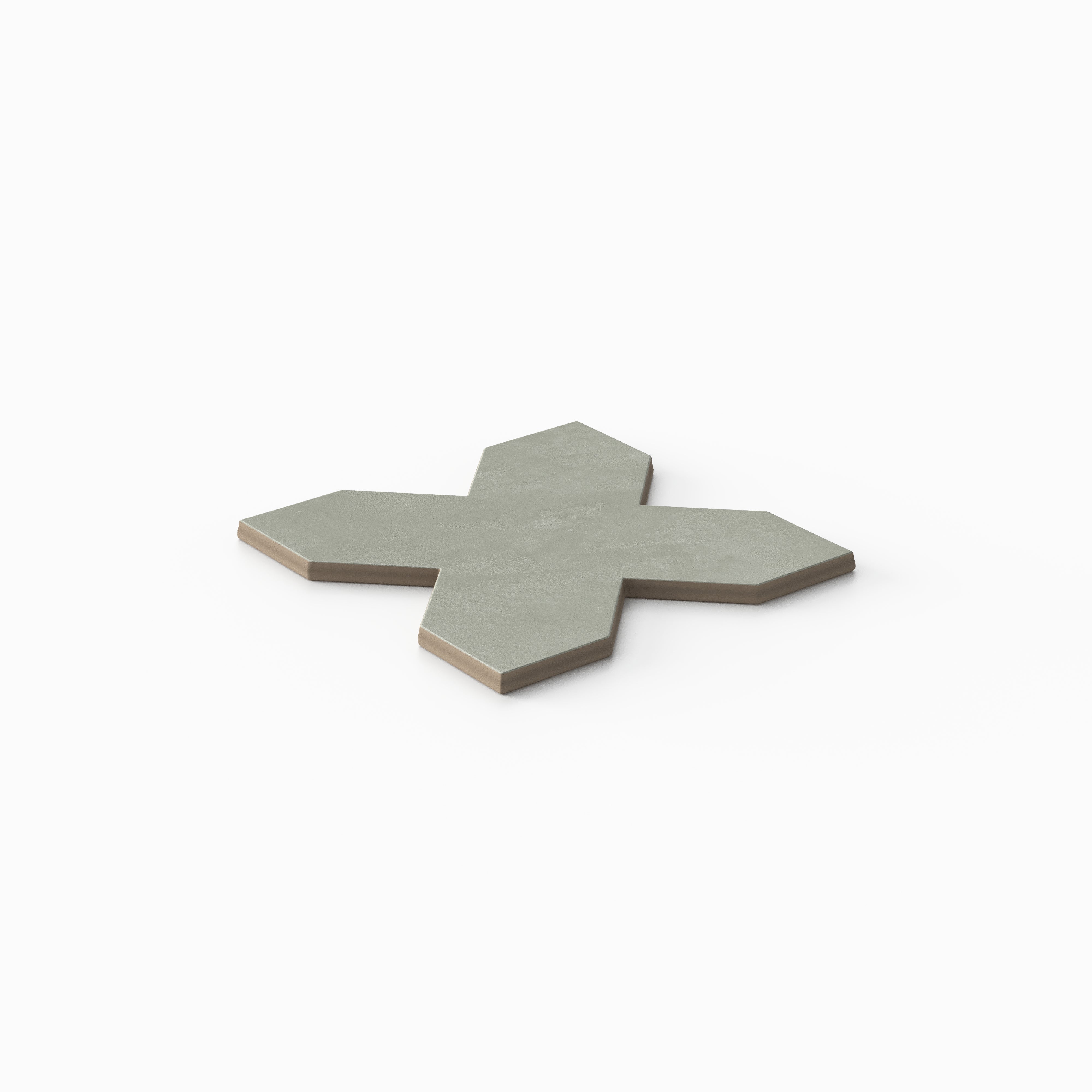 Isabel 5x5 Matte Porcelain Cross Tile in Seasalt