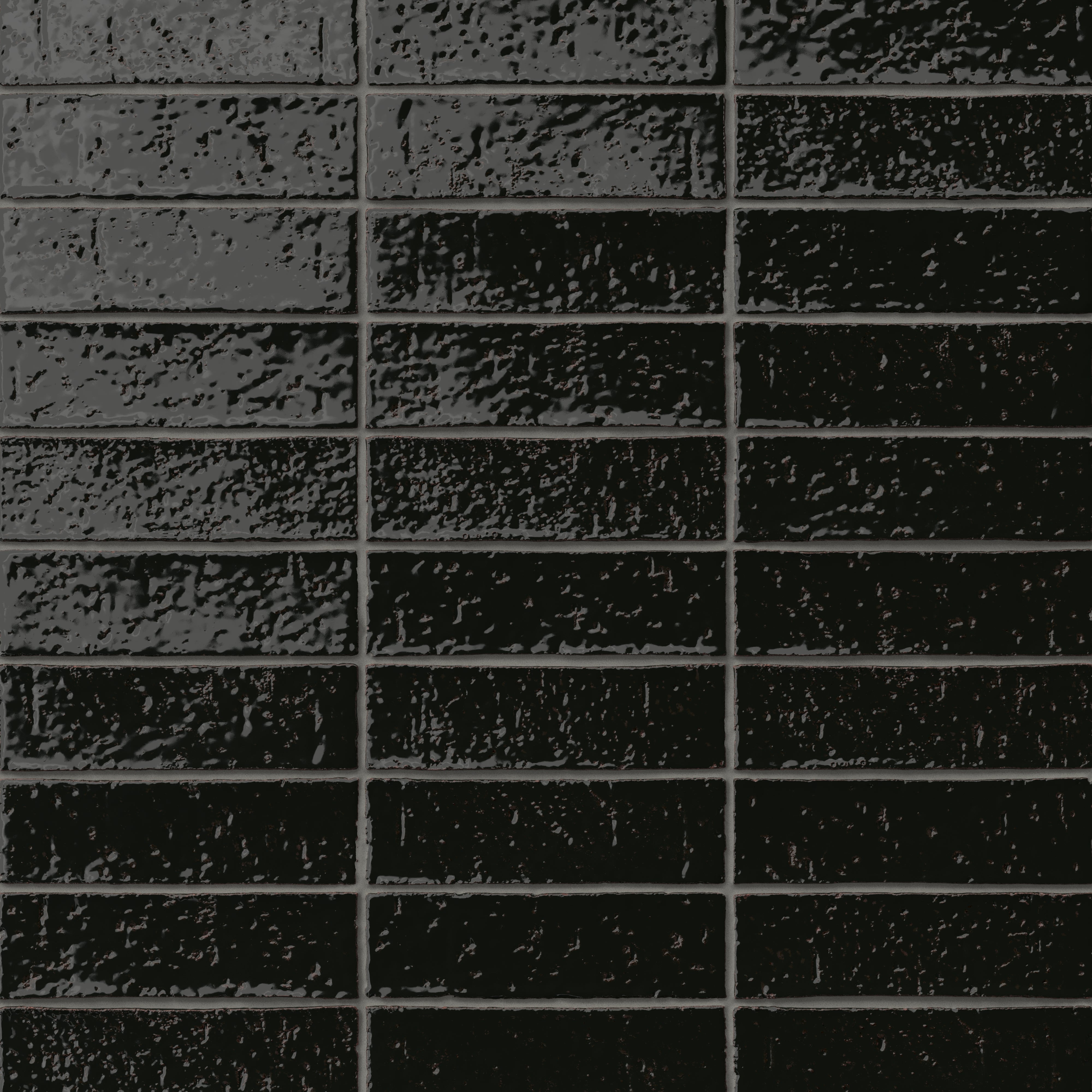 Elias 2x8 Glossy Brick Tile in Midnight