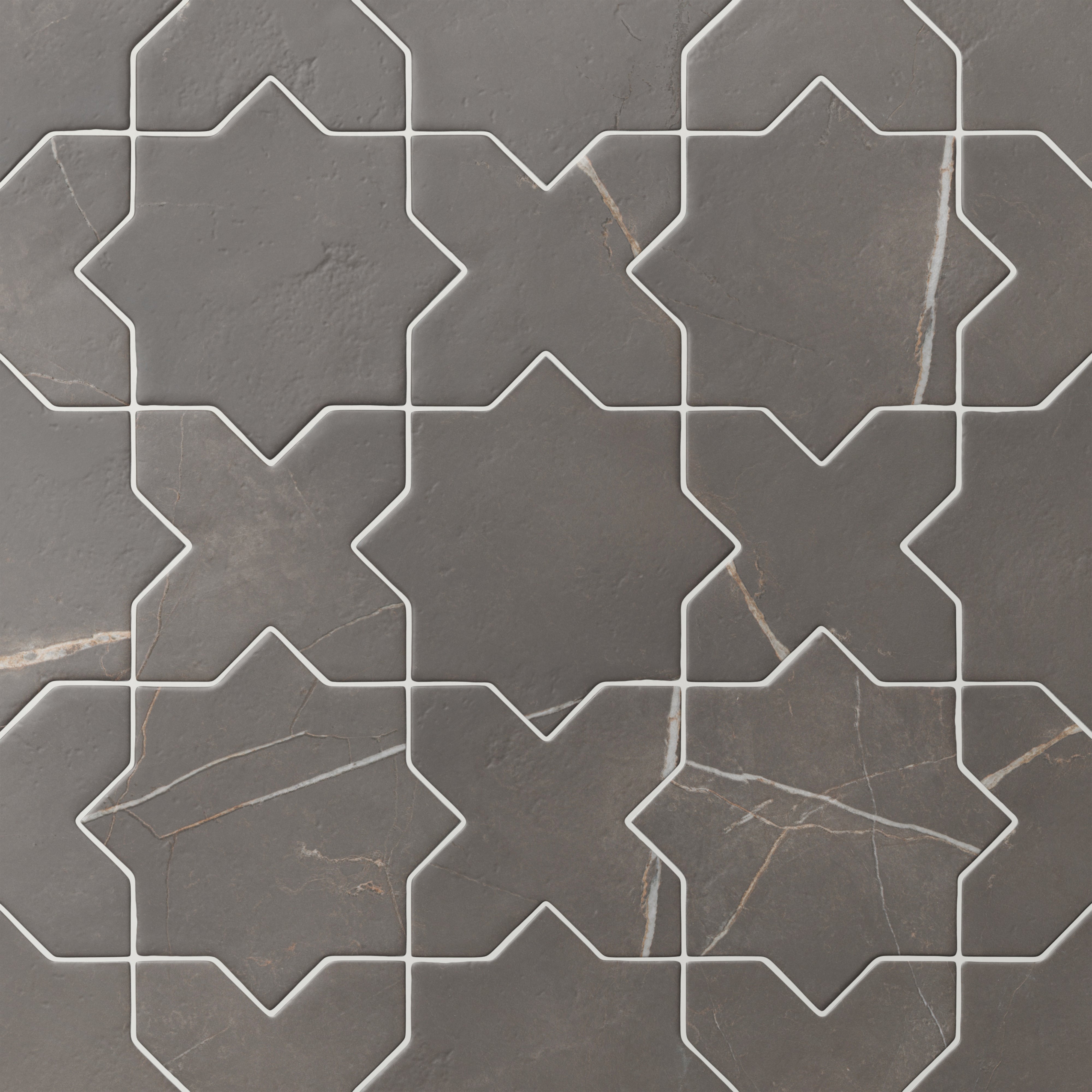 Aslan 6x12 Porcelain Tile Star in Imperial and Cross in Imperial