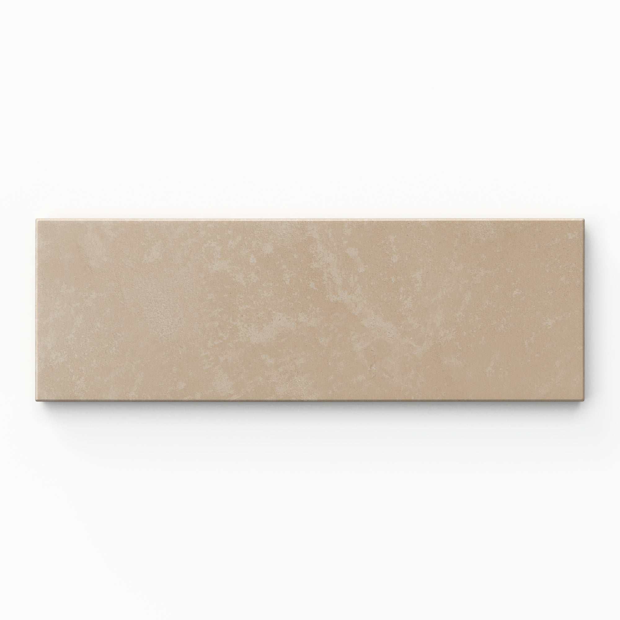 Isabel 2x6 Matte Porcelain Tile in Sand highlights a modern subway profile with earthy light brown hues, subtle cement-plaster texture, and a soft matte finish.