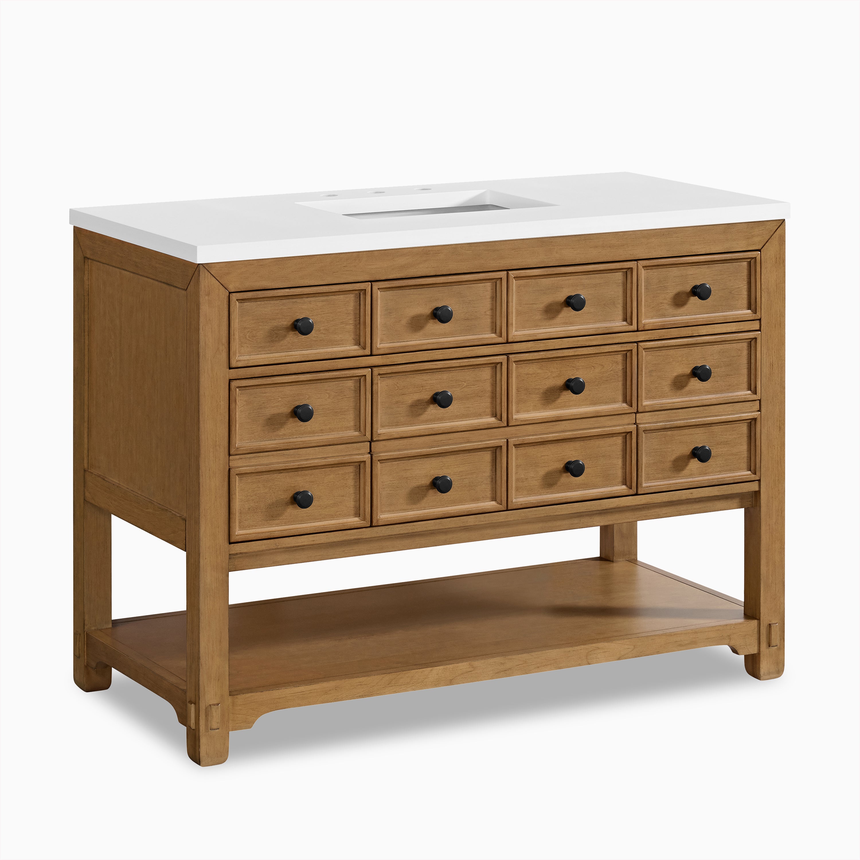 Rosalie 48" Single Vanity in Amber Birch with 3 cm White Zeus Quartz Top