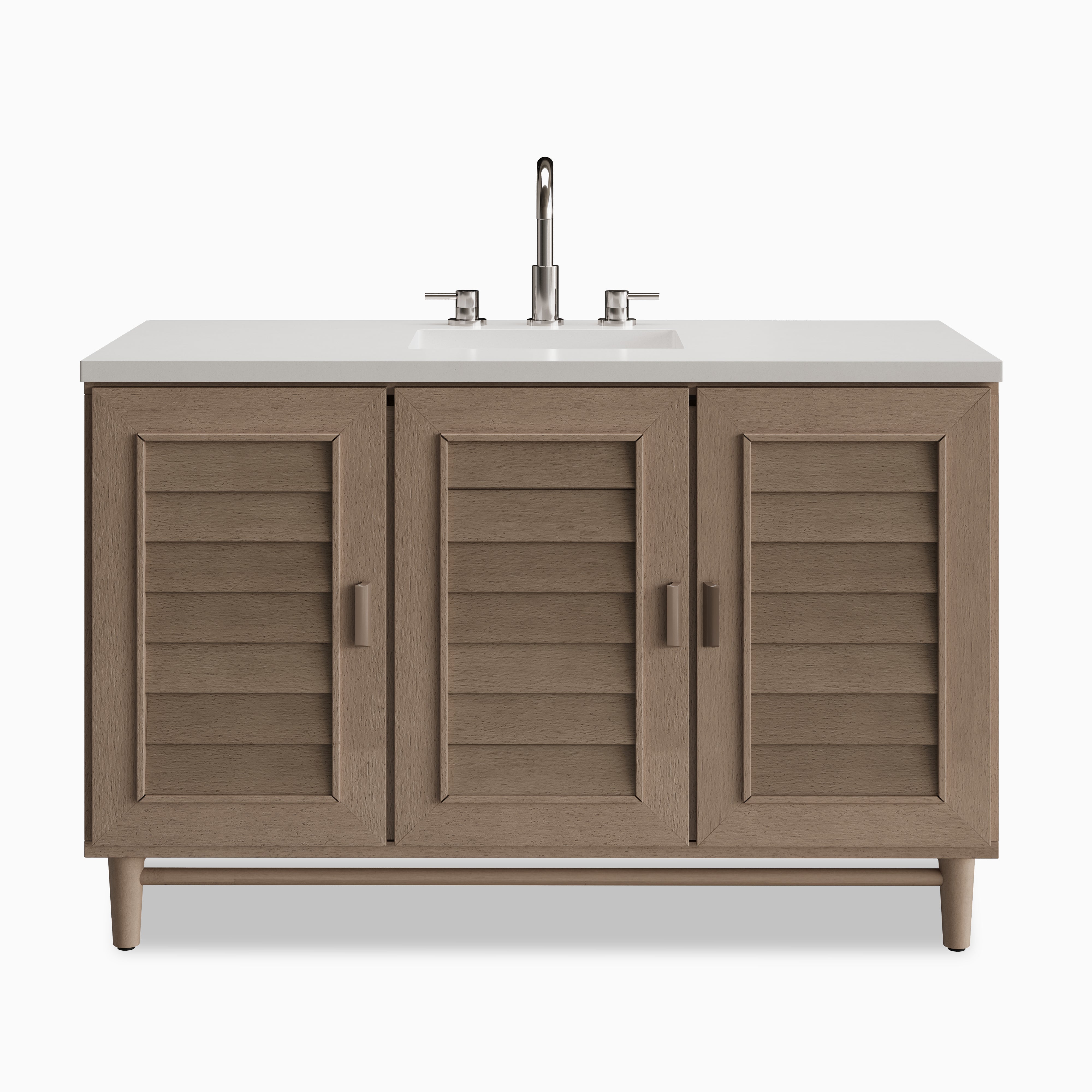 Trisha 48" Single Vanity in Whitewashed Walnut with 3 cm White Zeus Quartz Top