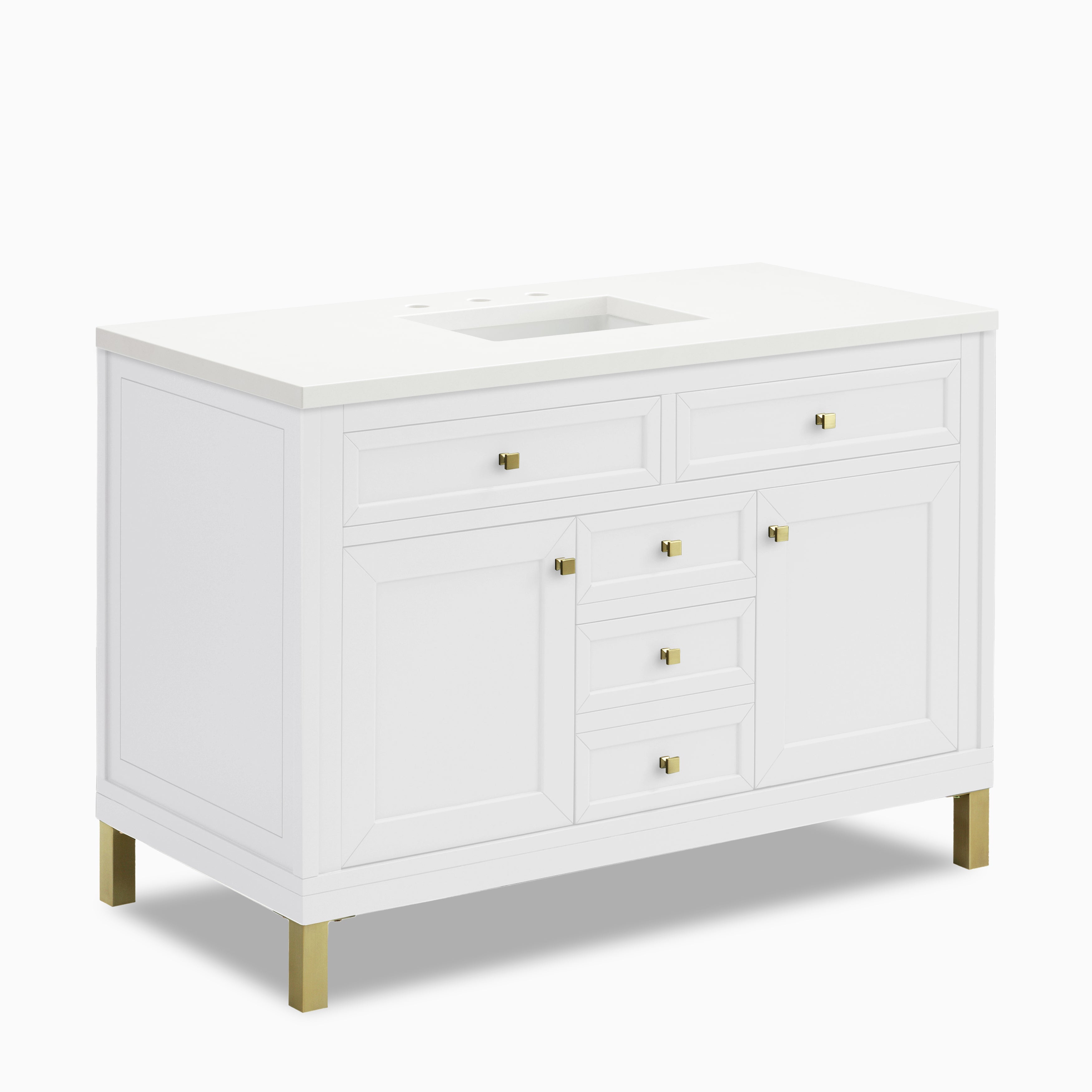 Janelle 48" Single Vanity in Glossy White with 3 cm White Zeus Silestone¨ Top