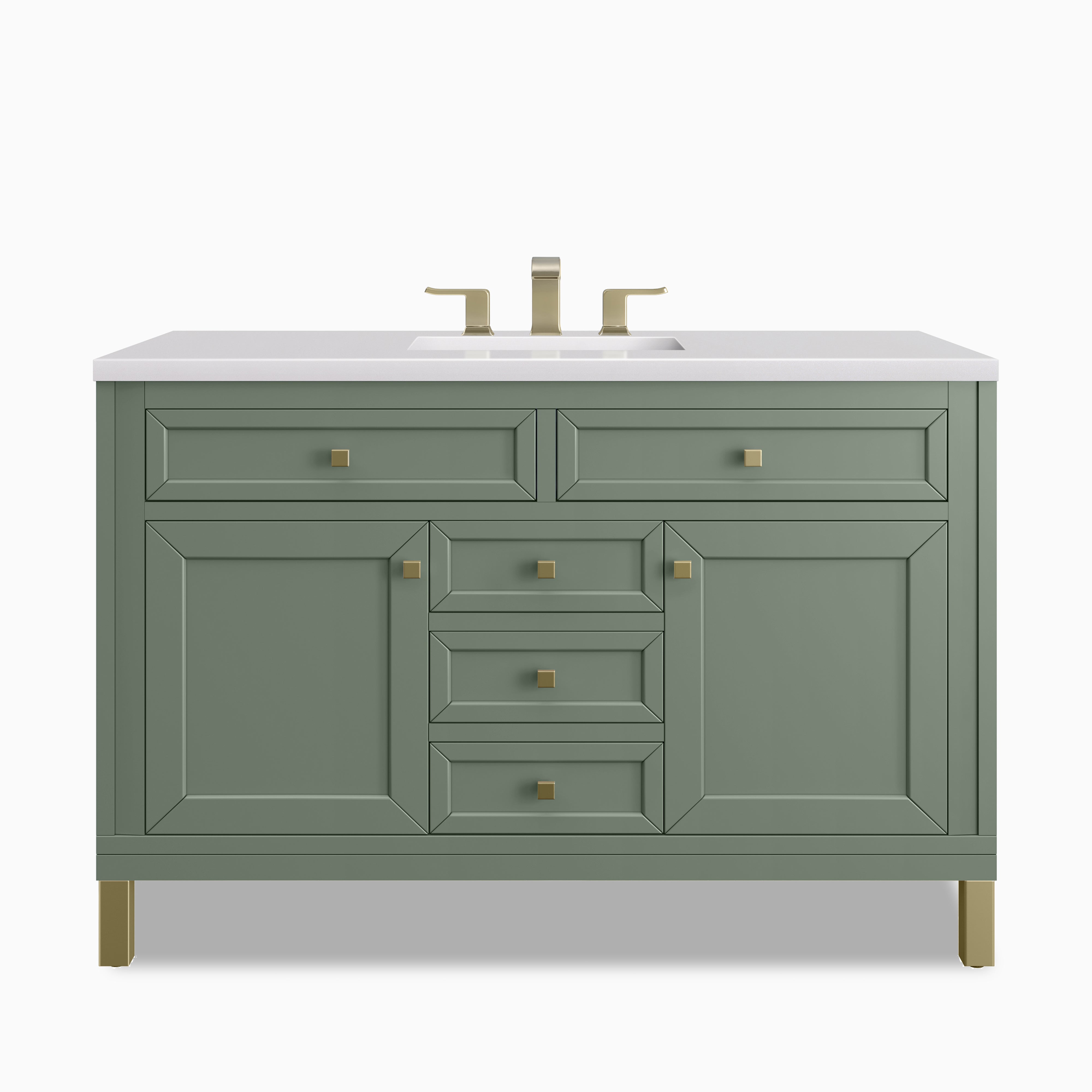 Janelle 48" Single Vanity in Smokey Celadon with 3 cm White Zeus Silestone¨ Top