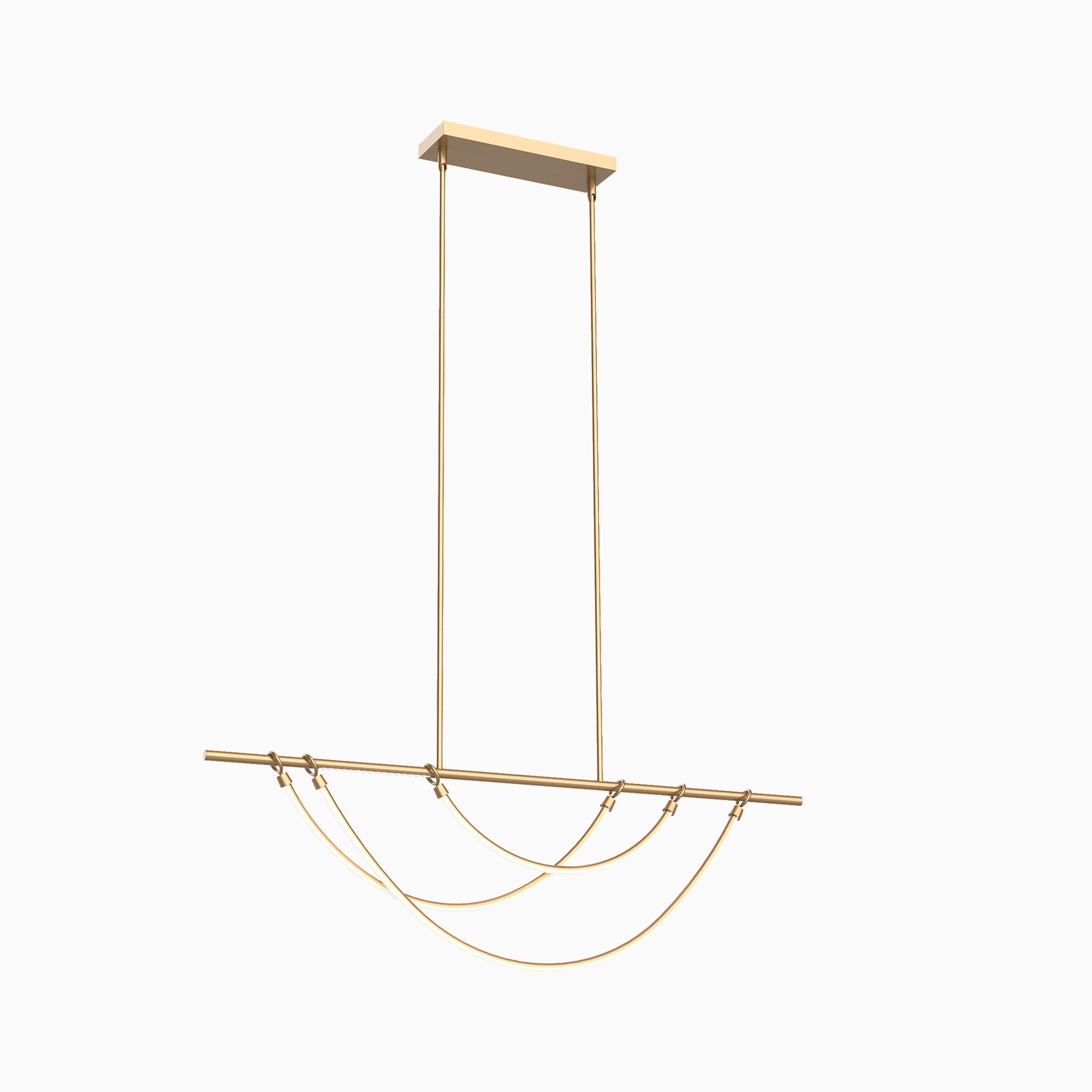 Greer 48" LED Linear Pendant in Vintage Brass, Universal Voltage
