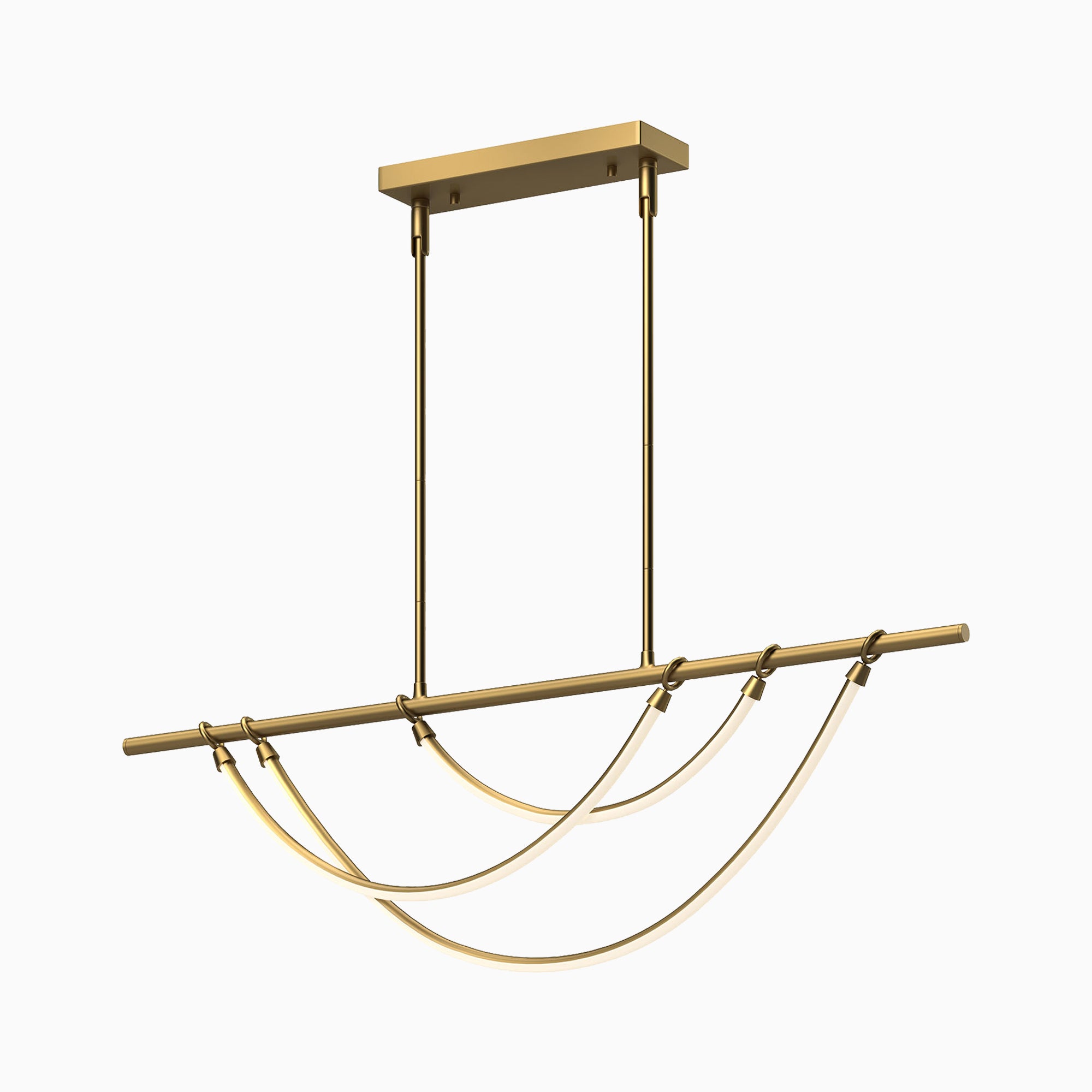 Greer 48" LED Linear Pendant in Vintage Brass, Universal Voltage