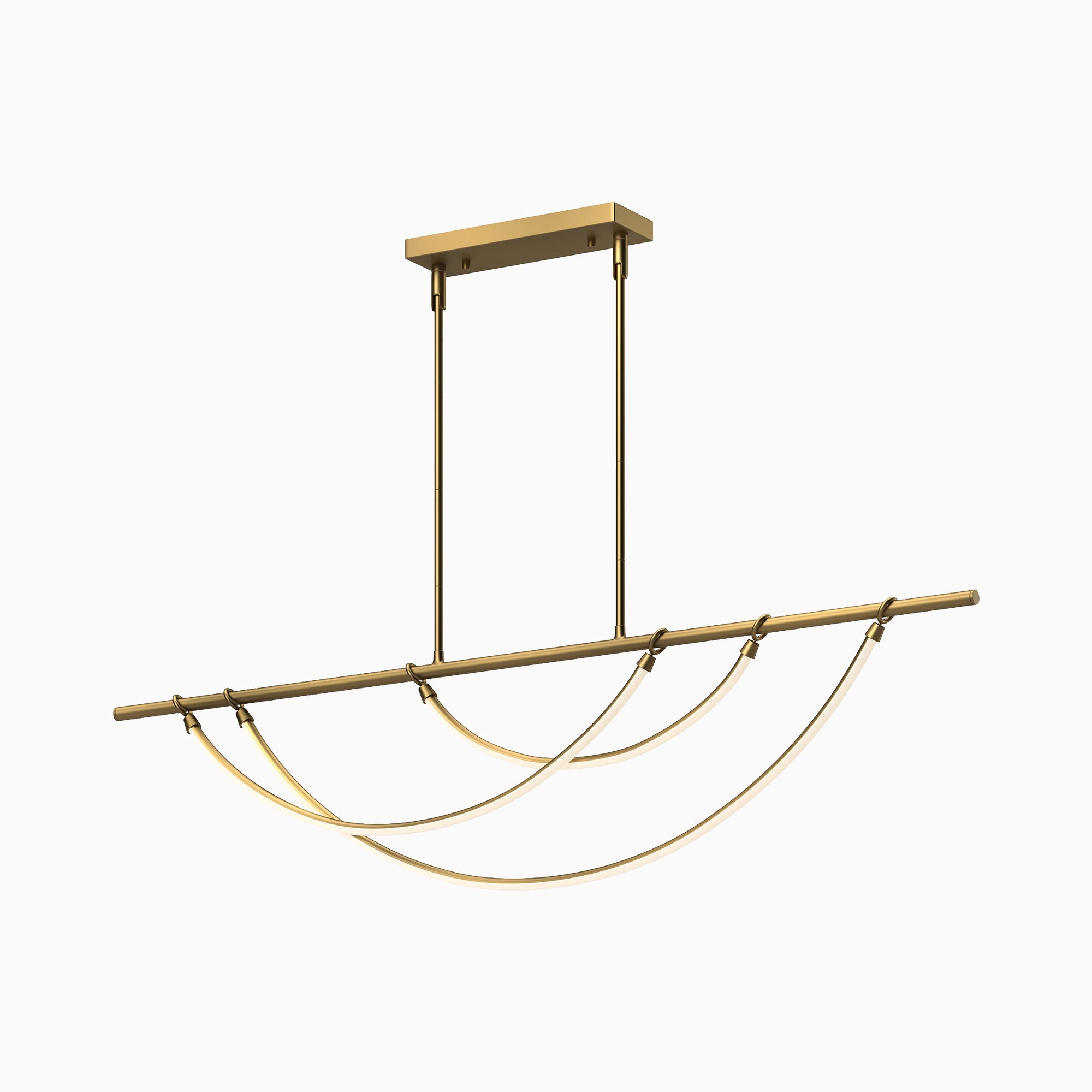 Greer 60" LED Linear Pendant in Vintage Brass, Universal Voltage