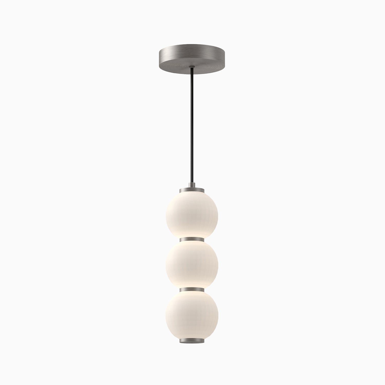 Sadie 7" LED Pendant in Brushed Nickel/Opal Matte Glass, Universal Voltage