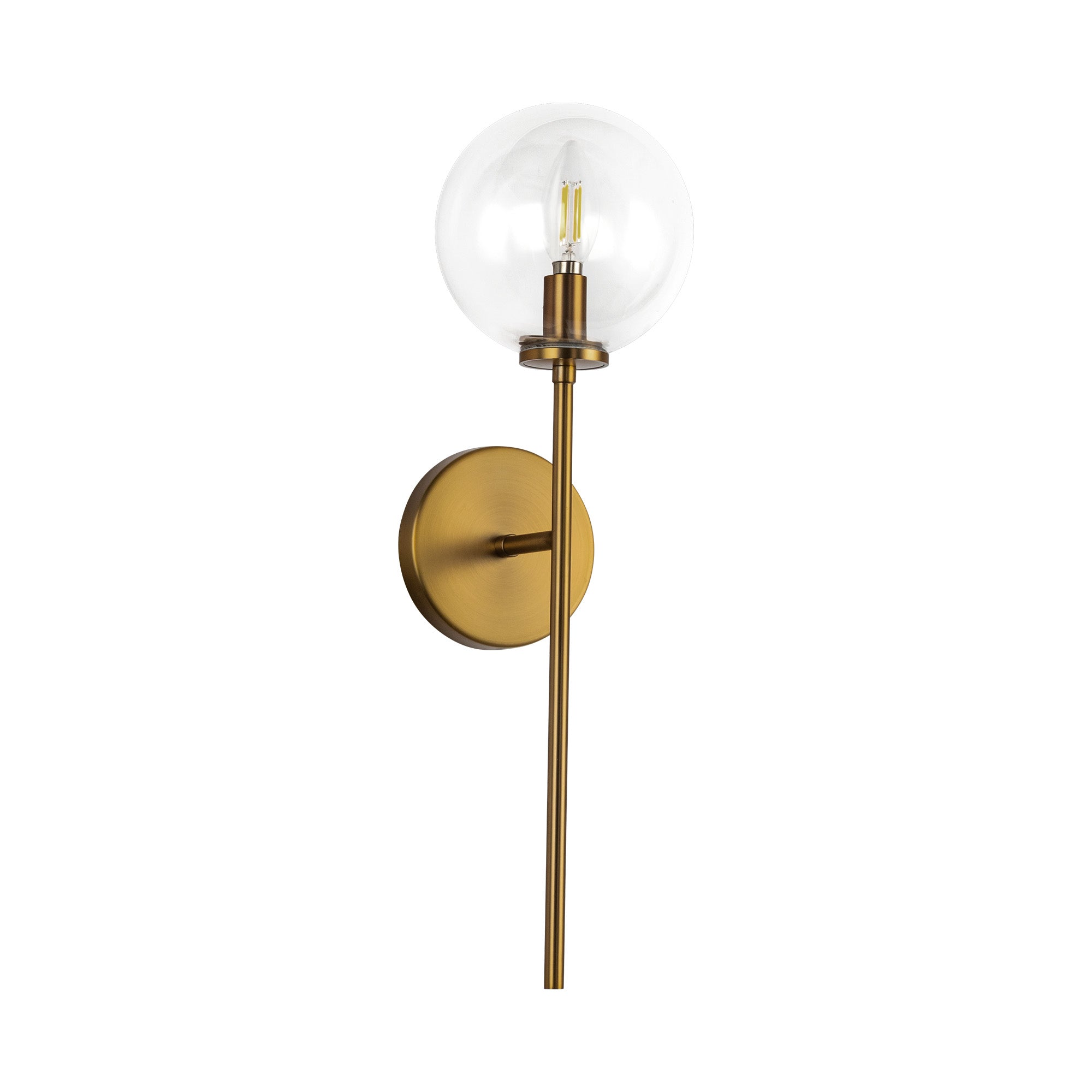 Hailey 20" 1 Light Wall/Vanity Light in Aged Gold/Clear Glass