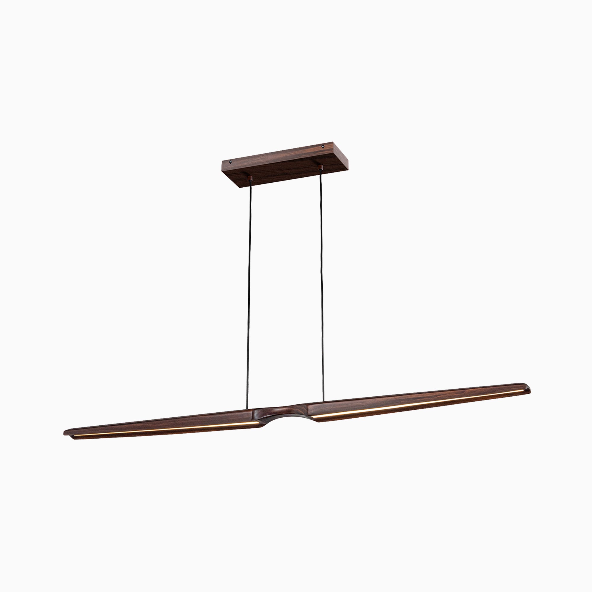 Hewett 42" LED Linear Pendant in Walnut, Universal Voltage