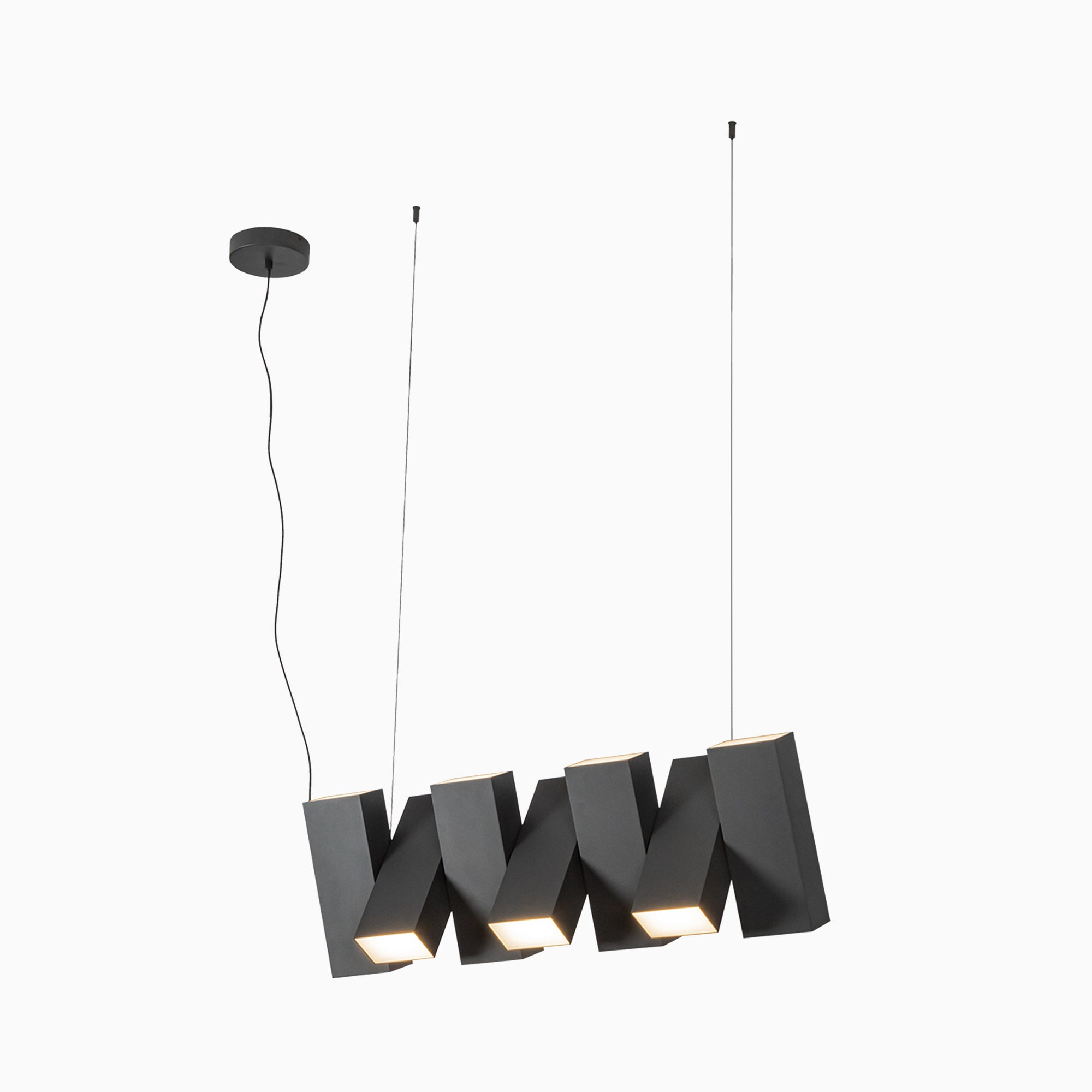 Jenkins 35" LED Linear Pendant in Black, Universal Voltage