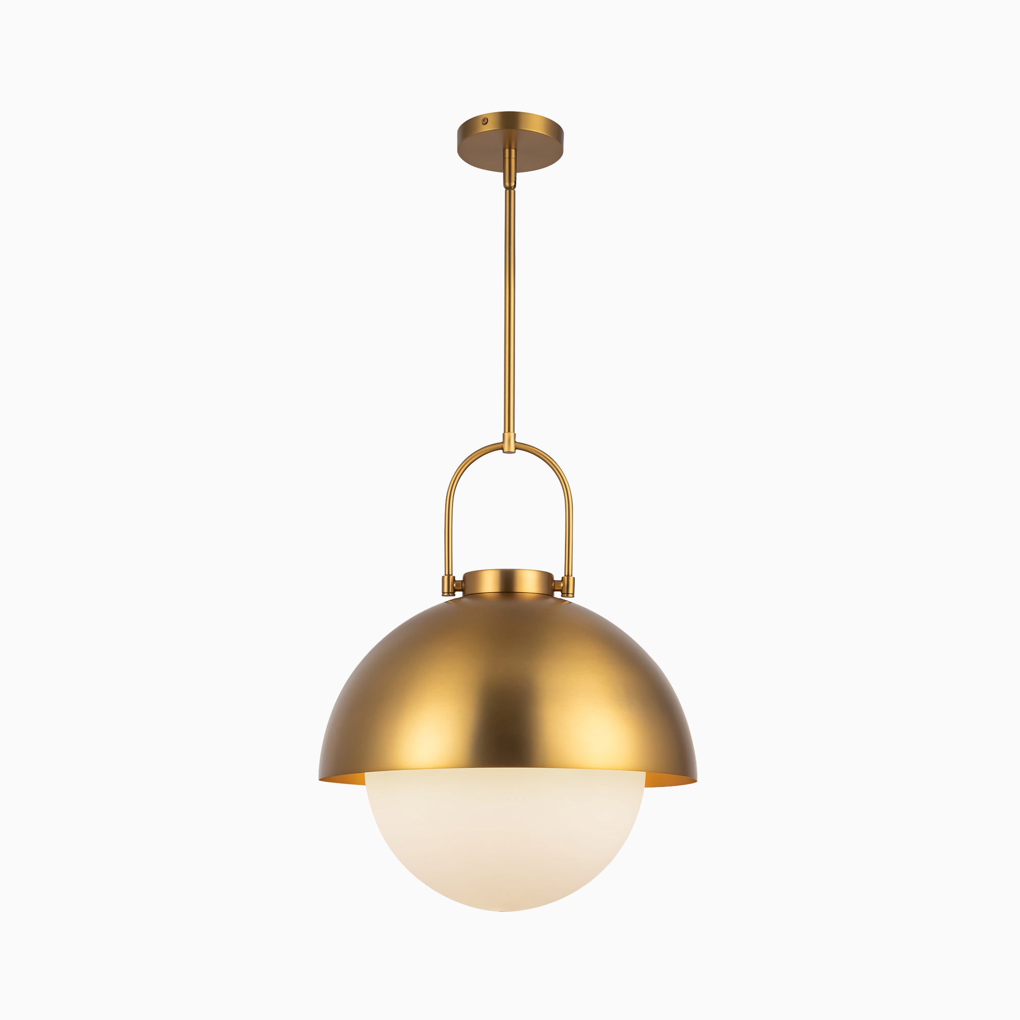 Kealy 16" 1 Light Pendant in Aged Gold/Opal Matte Glass