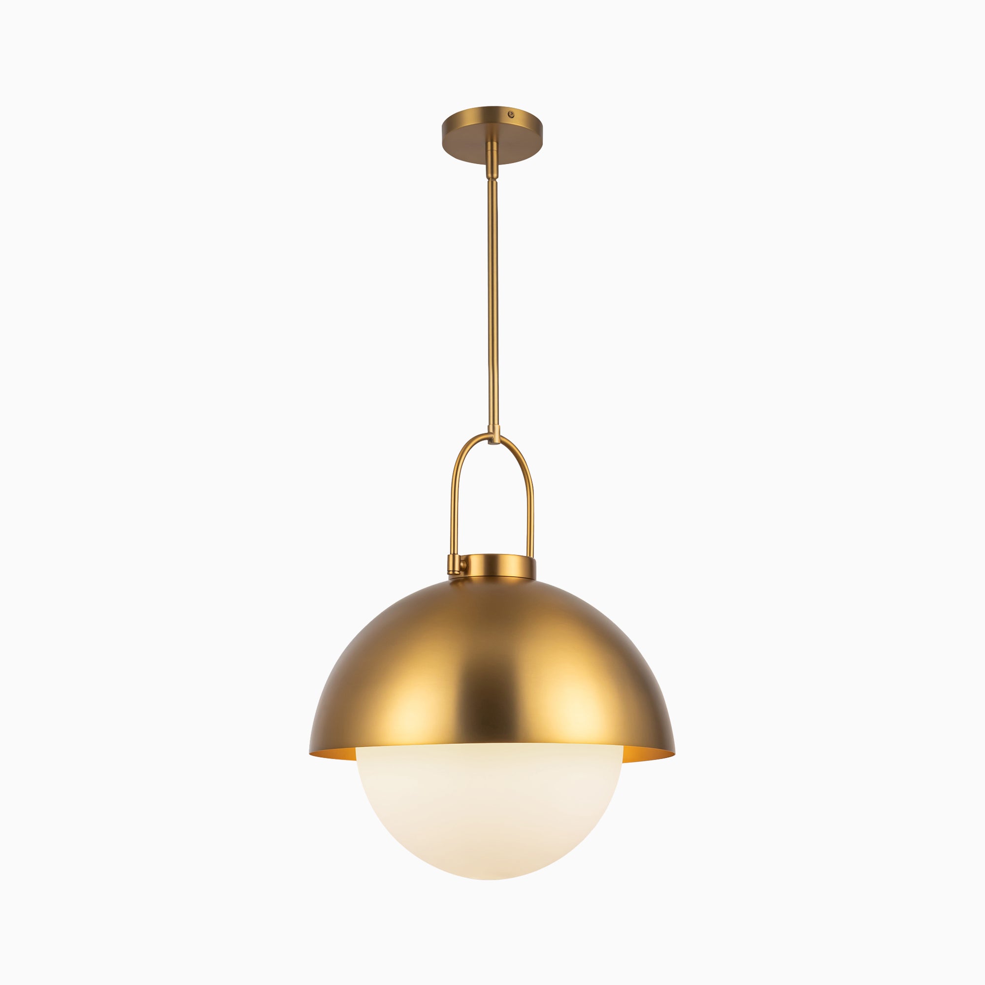 Kealy 16" 1 Light Pendant in Aged Gold/Opal Matte Glass