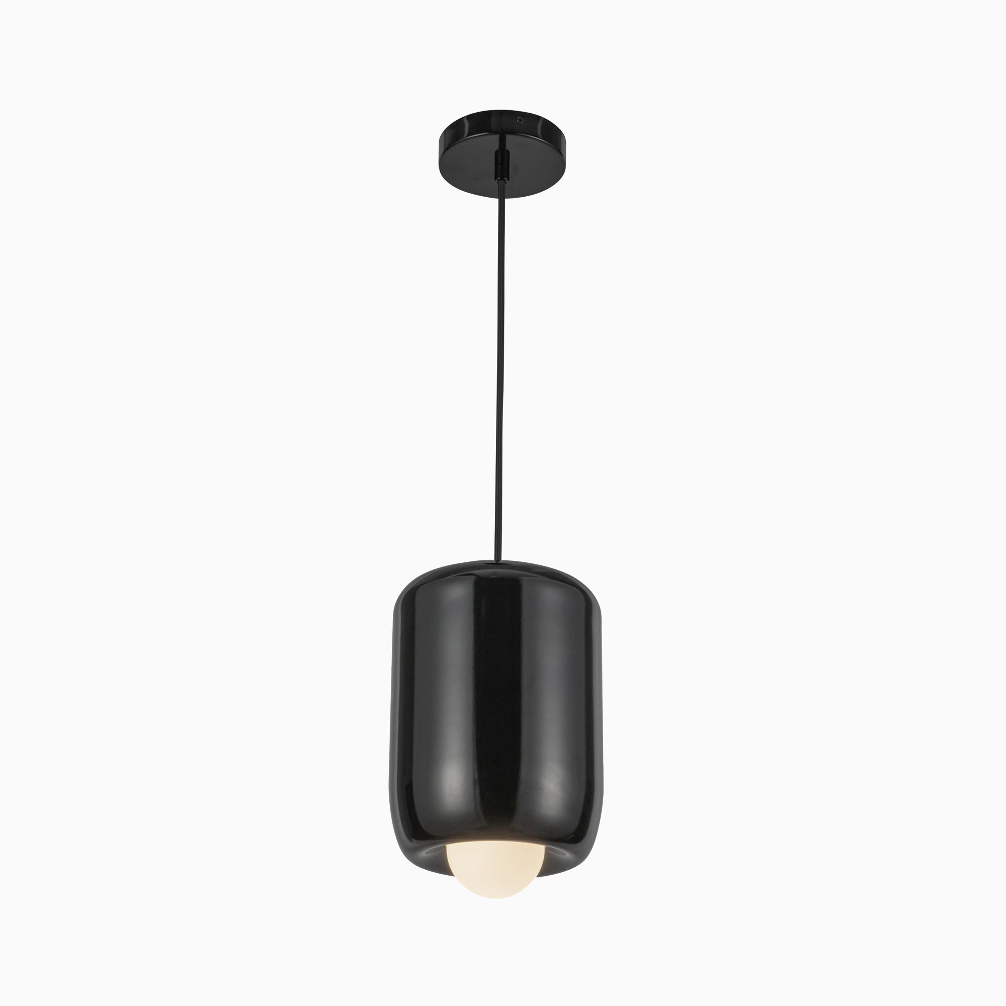 Tilly 7" LED Pendant in Glossy Black, Universal Voltage