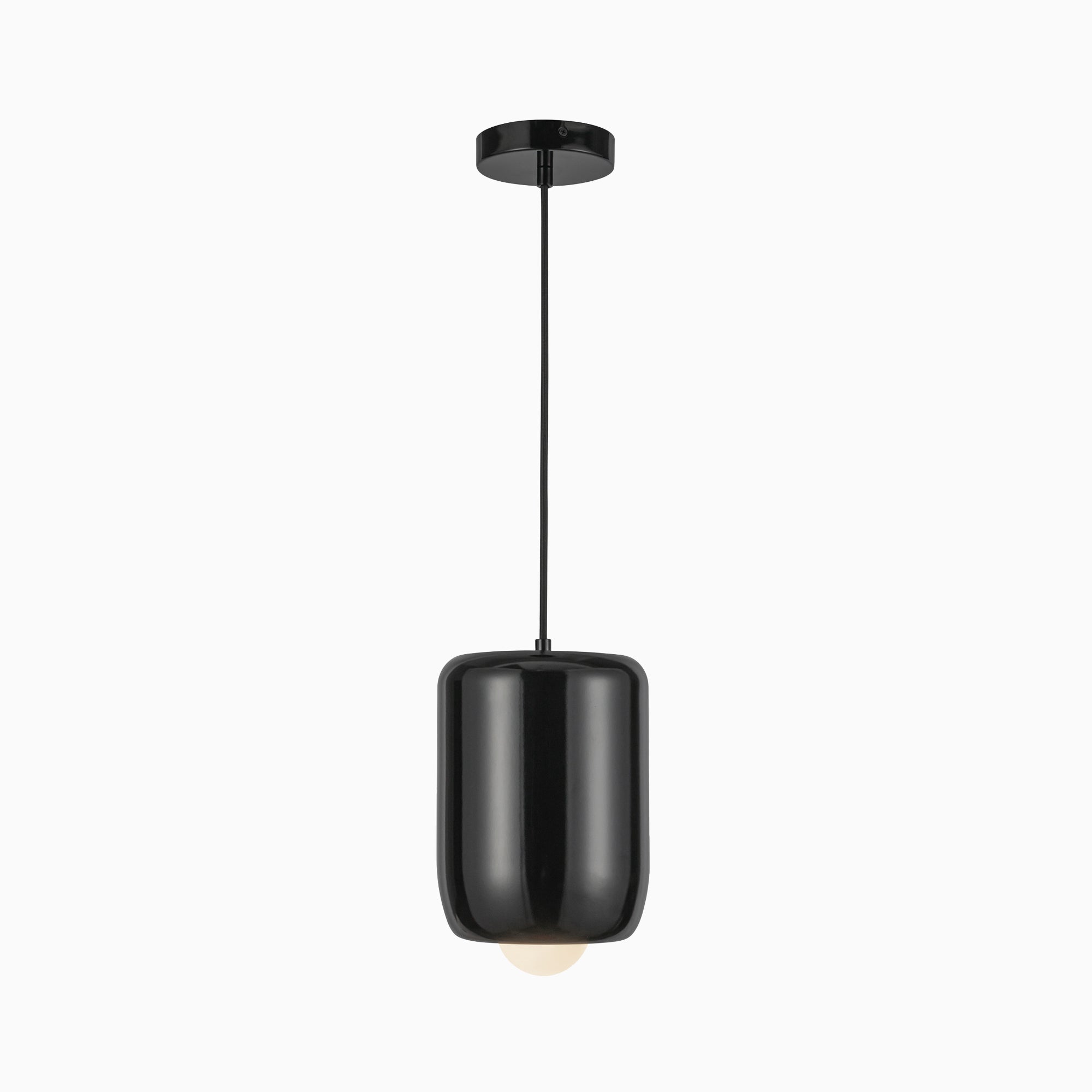Tilly 7" LED Pendant in Glossy Black, Universal Voltage