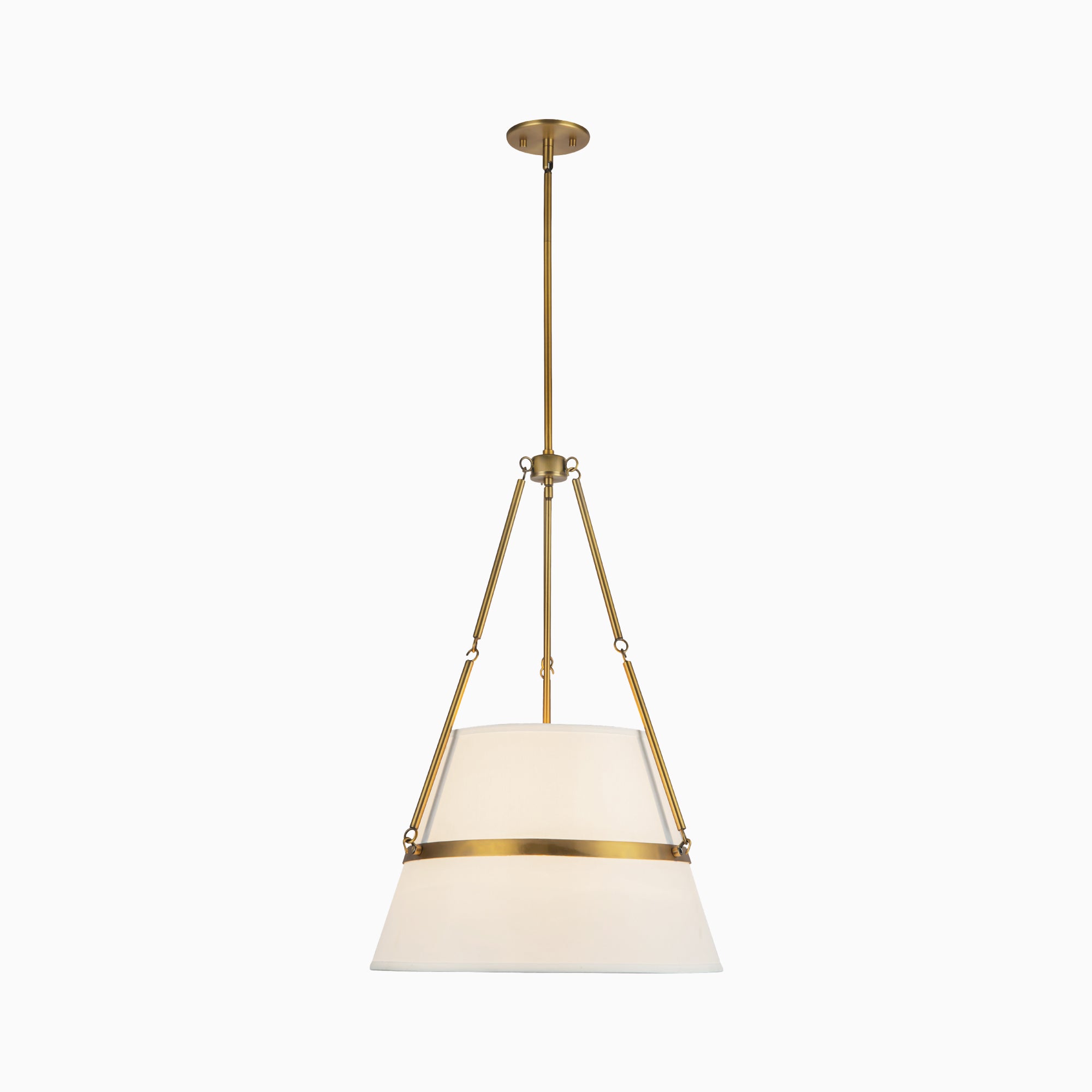 Matthew 18" 1 Light Pendant in Aged Gold/White Linen