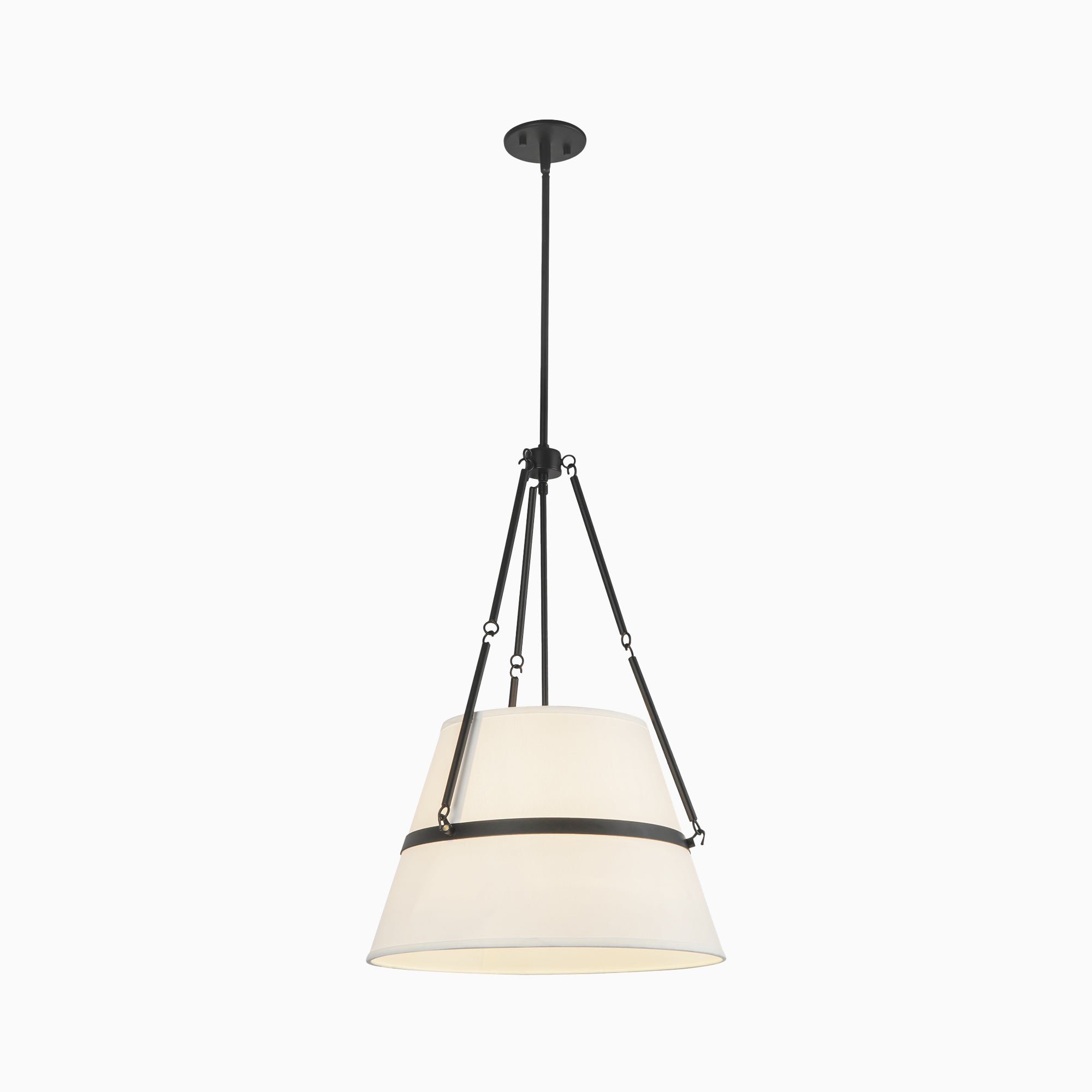 Matthew 18" 1 Light Pendant in Matte Black/White Linen