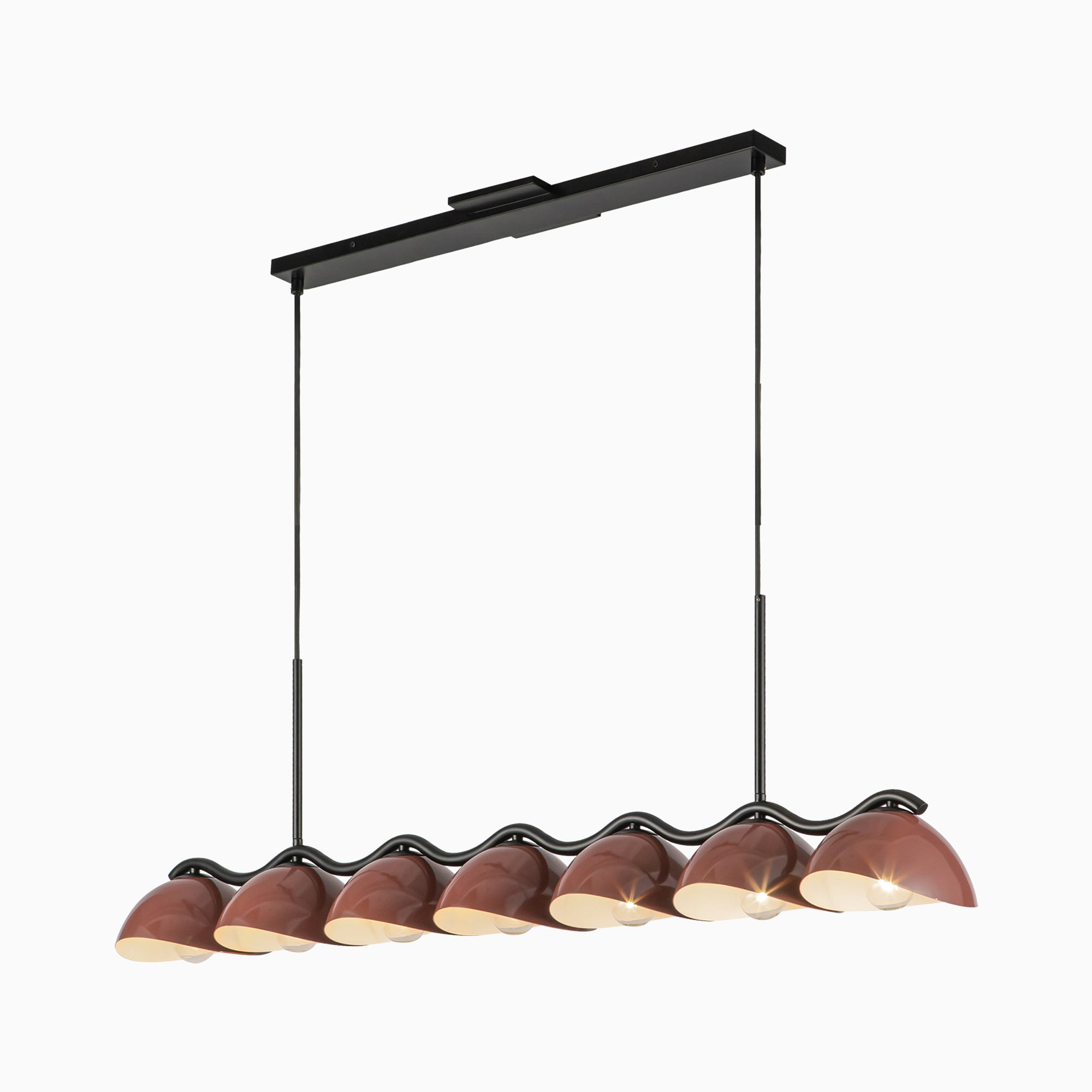 Erza 42" Socket Linear Pendant in Black/Burgundy