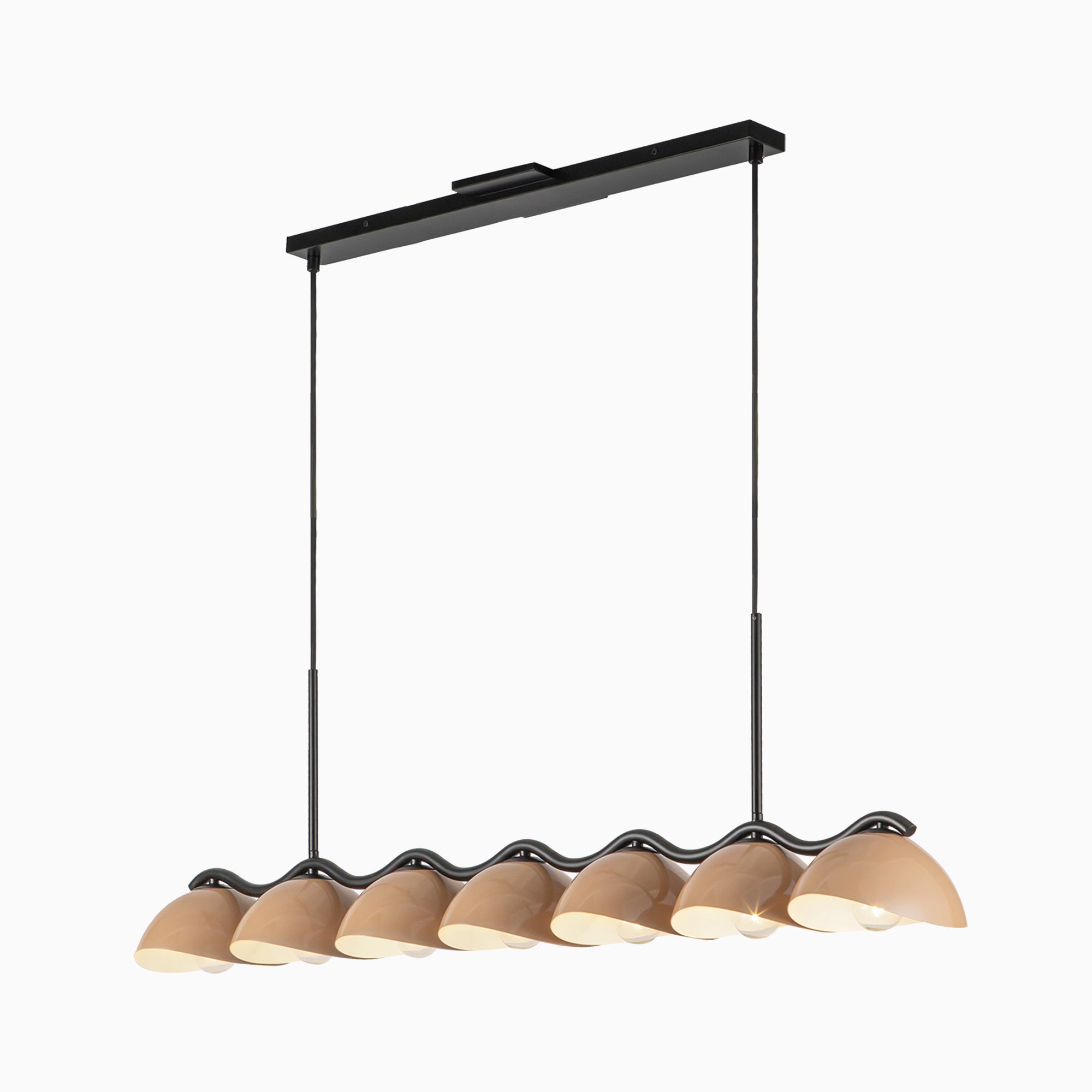 Erza 42" Socket Linear Pendant in Black/Peach