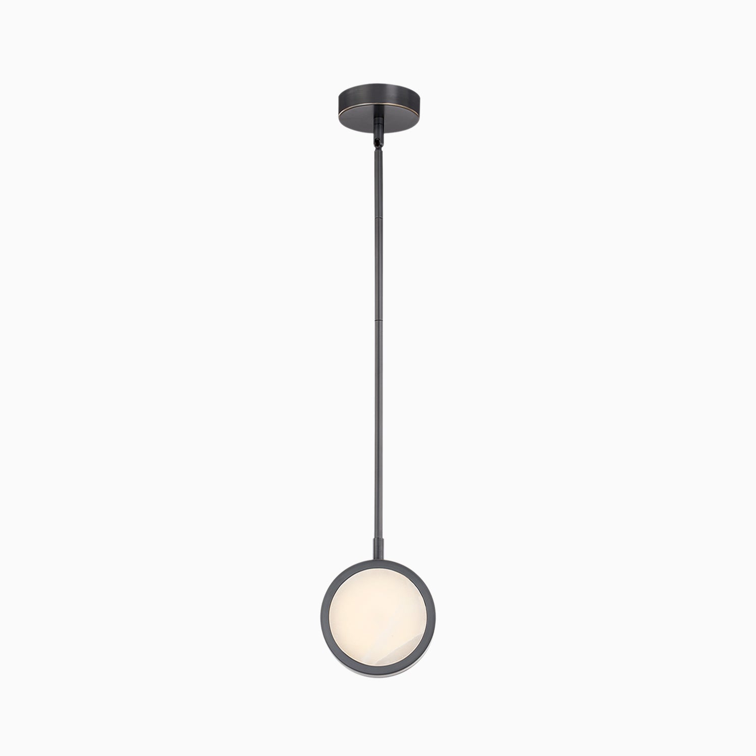 Ayla 6" LED Pendant in Urban Bronze/Alabaster, Universal Voltage