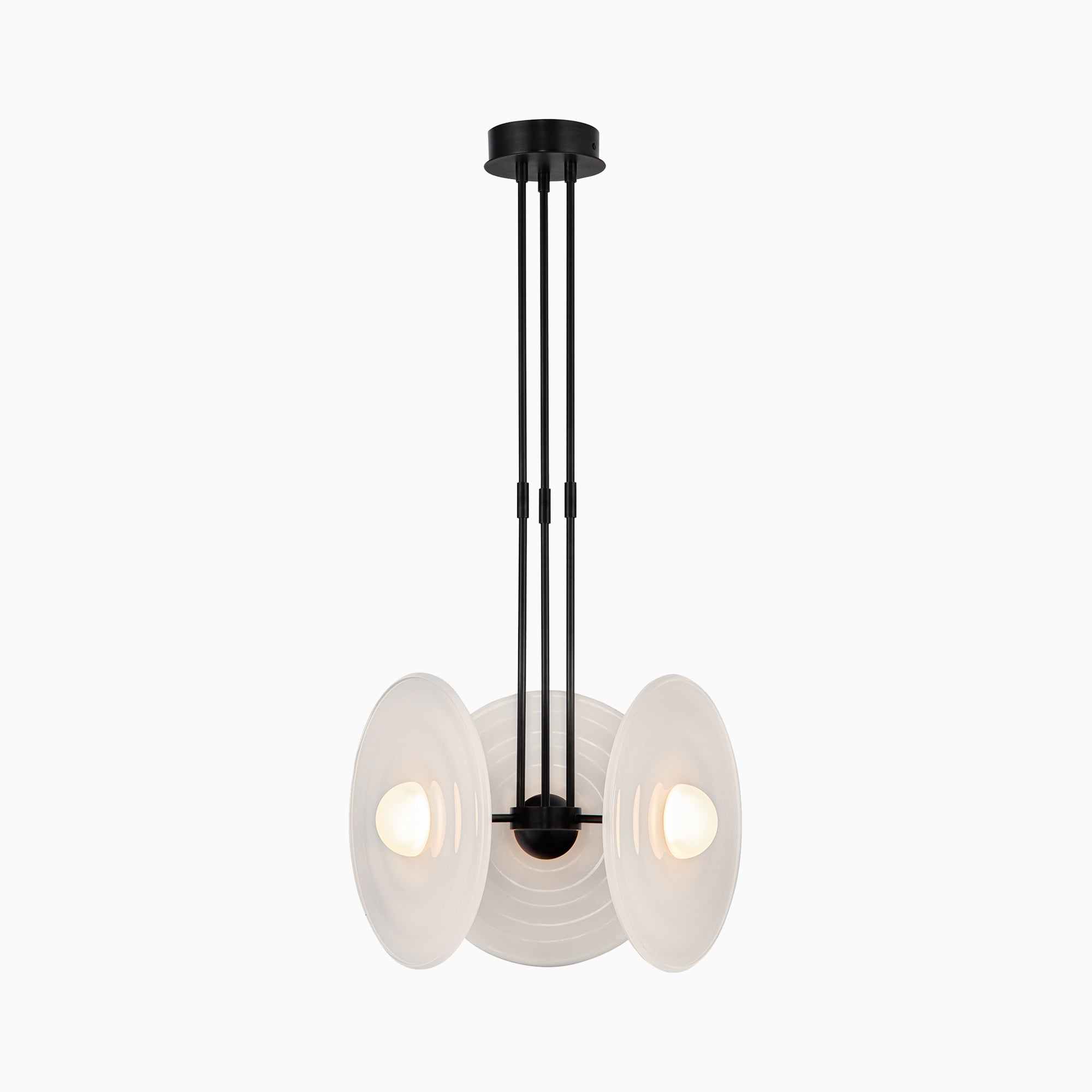 Lumira 18" LED Pendant in Urban Bronze/Glossy Opal