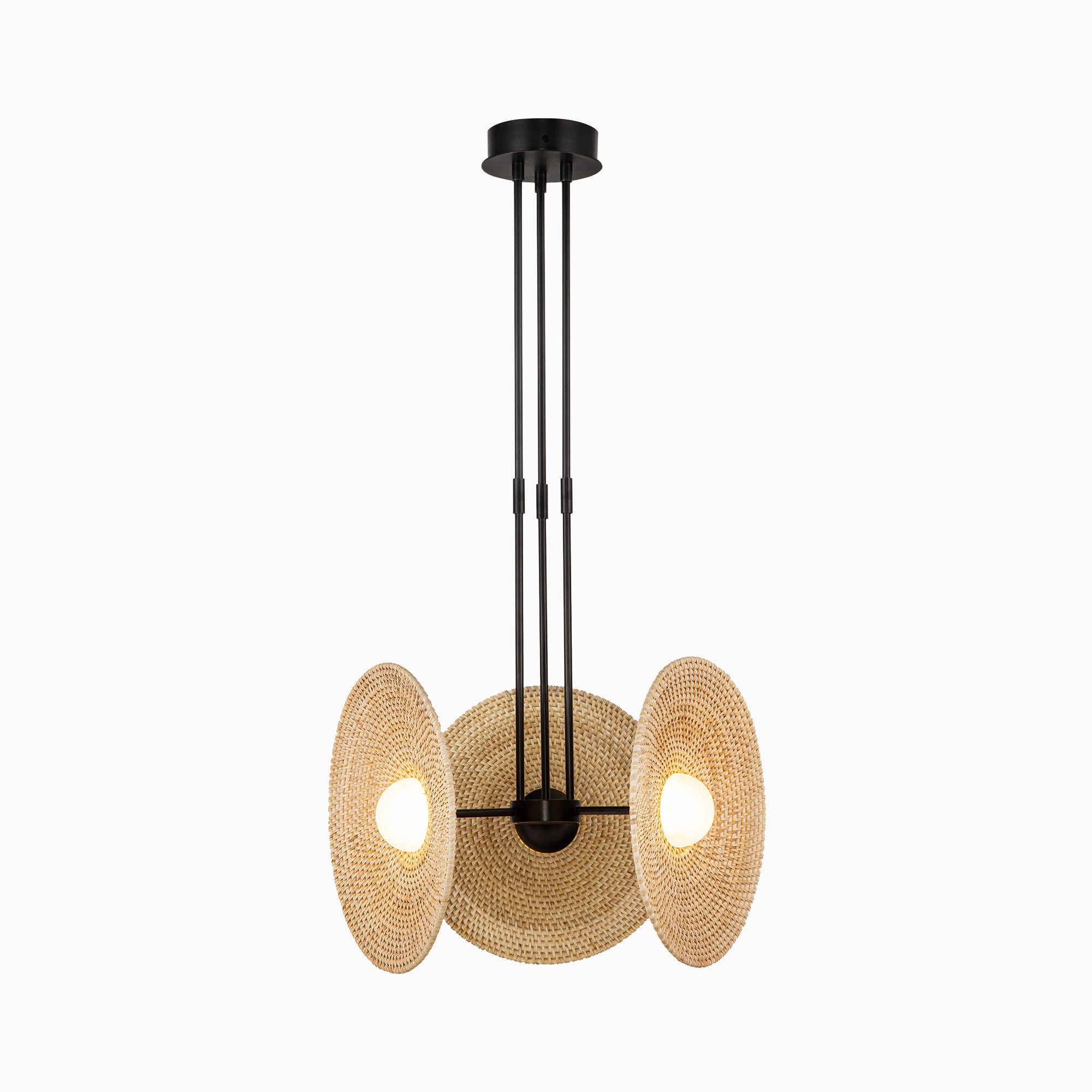Lumira 18" LED Pendant in Urban Bronze/Woven