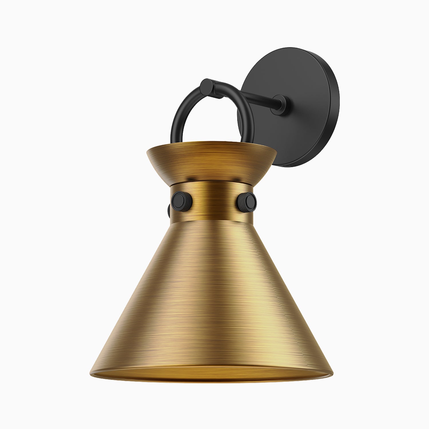 Brennan 9" 1 Light Wall/Vanity Light in Matte Black/Aged Gold