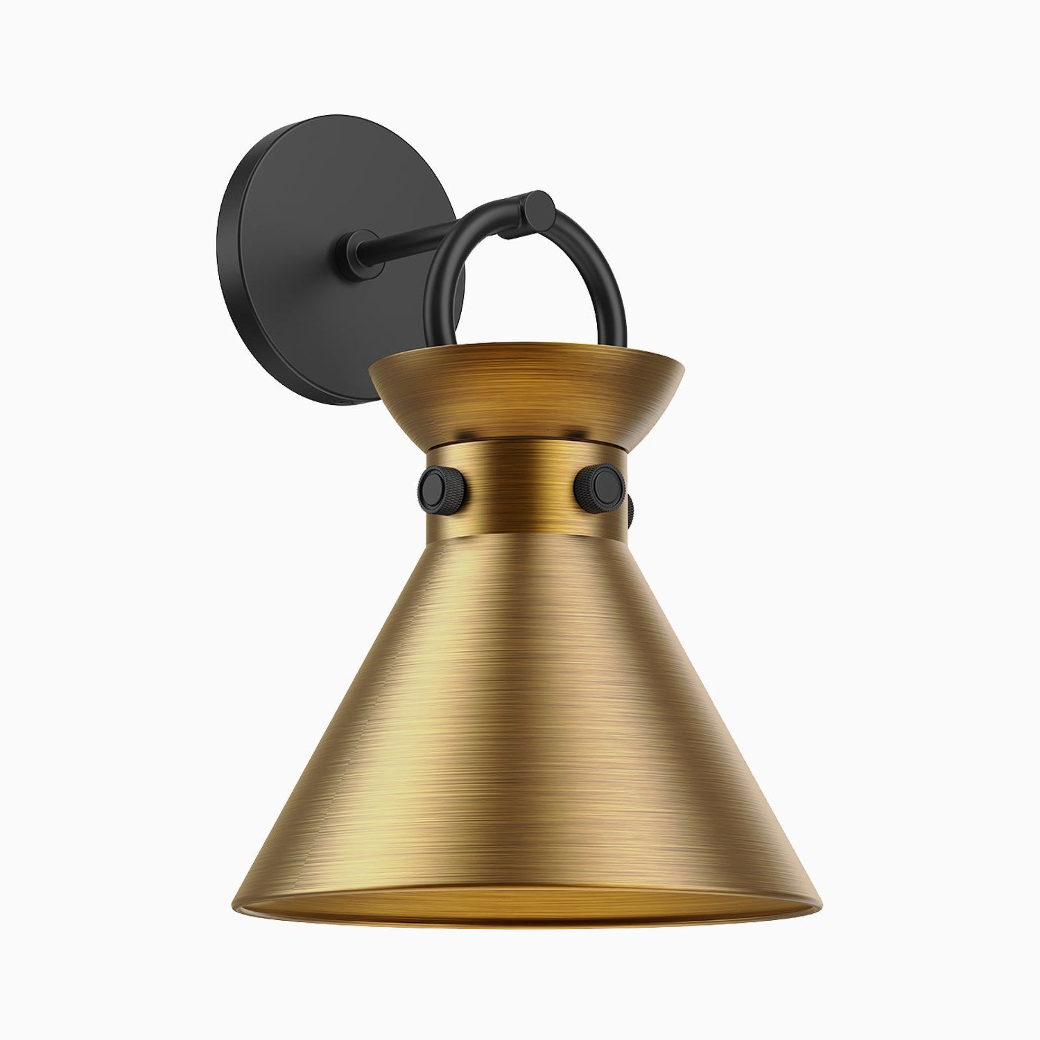 Brennan 9" 1 Light Wall/Vanity Light in Matte Black/Aged Gold