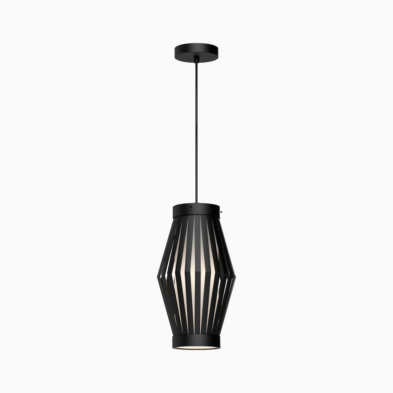 Yara 9" 1 Light Pendant in Matte Black/Opal Matte Glass