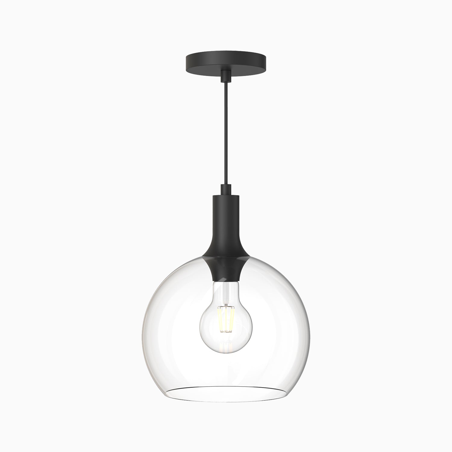 Wanda 10" 1 Light Pendant in Clear Glass/Matte Black