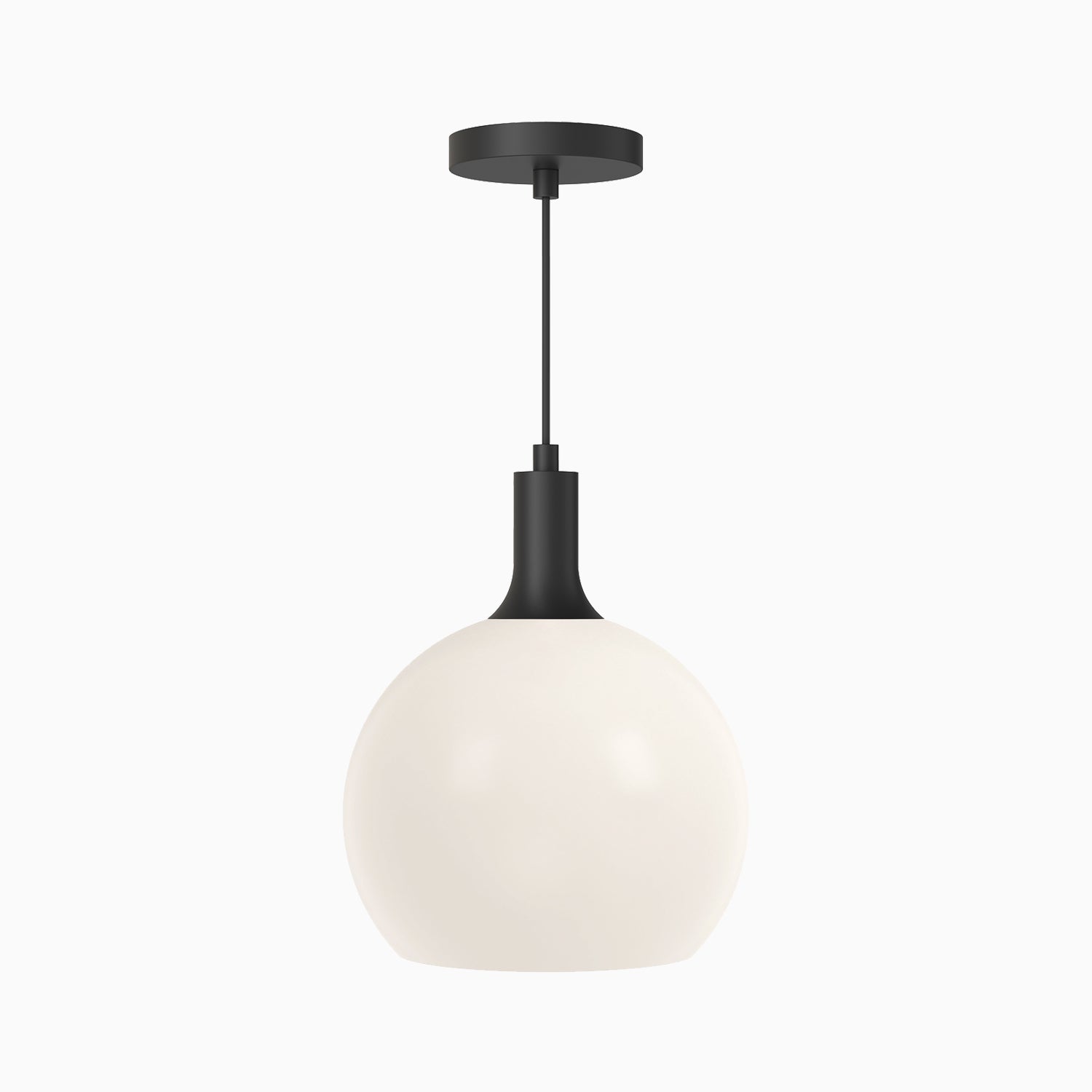 Wanda 10" 1 Light Pendant in Matte Black/Opal Matte Glass