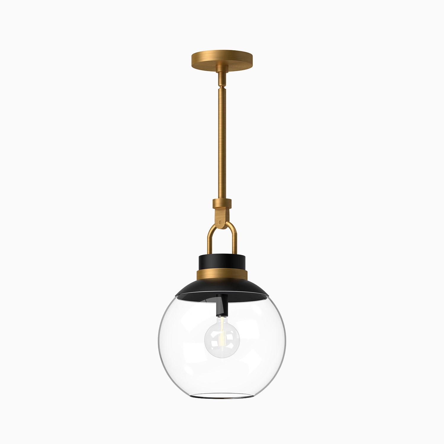 Eugene 12" 1 Light Pendant in Aged Gold/Clear Glass